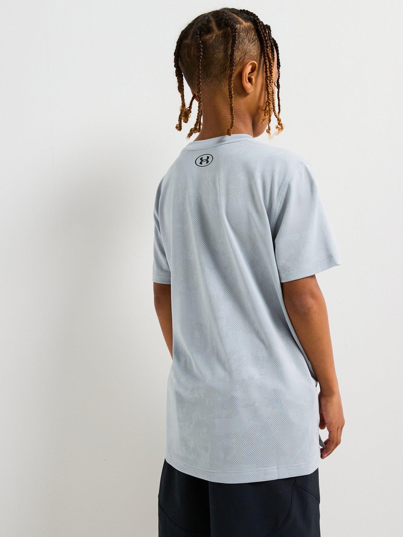 Image 2 of 4 of UNDER ARMOUR Junior Boys Training Tech Vent Jacquard T-Shirt - Grey