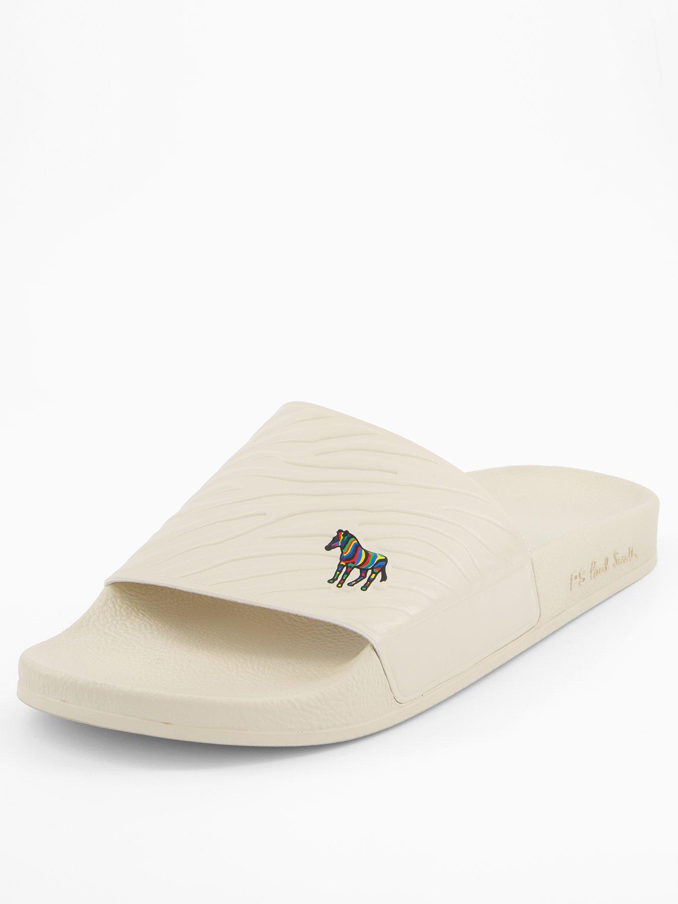 undefined Men's Zed Zebra Slides - White
