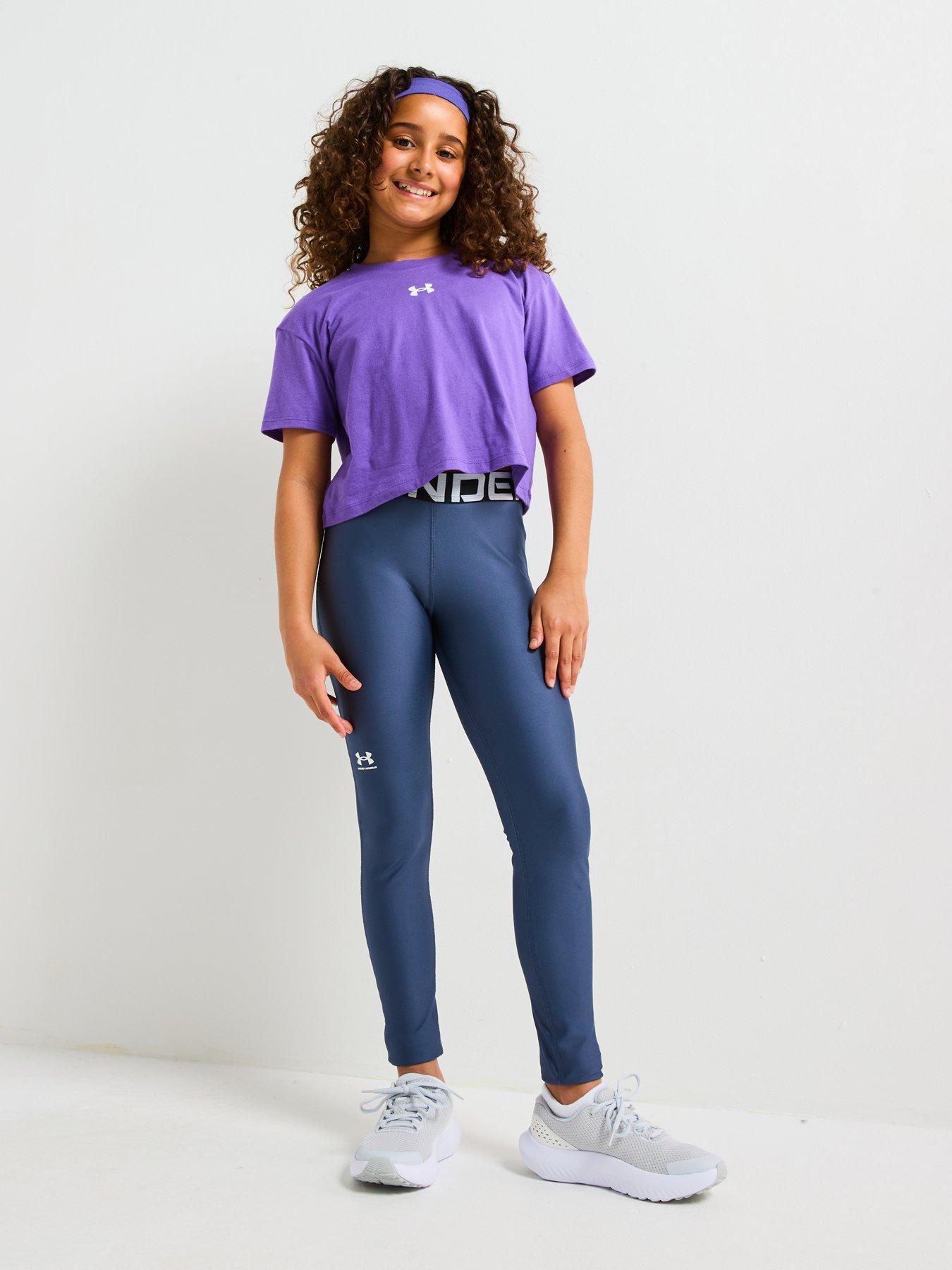 Image 3 of 6 of UNDER ARMOUR Junior Girls Training Heatgear Tights - Grey