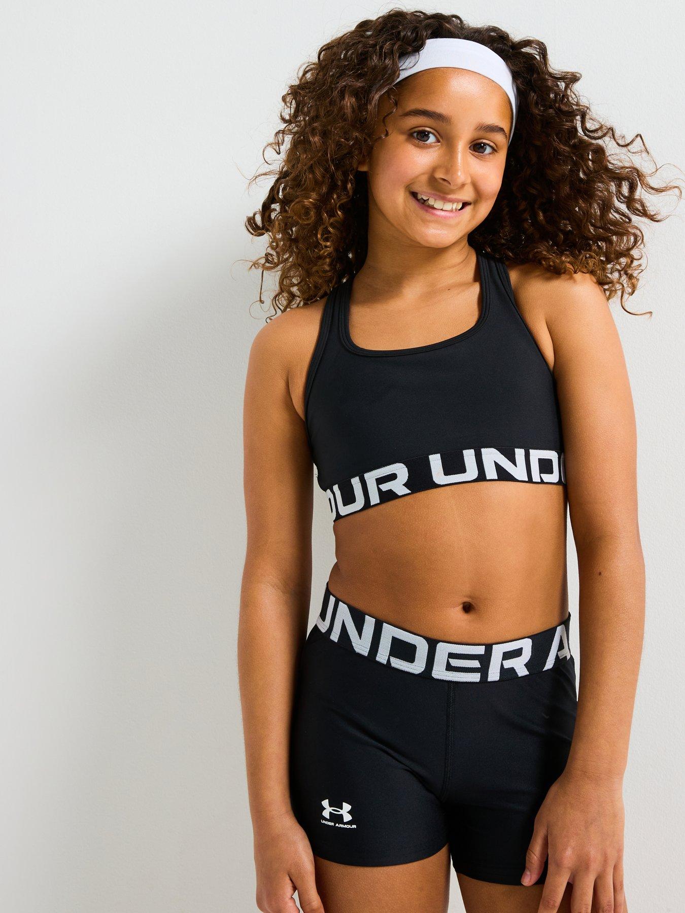 undefined Junior Girls Training Crossback Sports Bra - Black