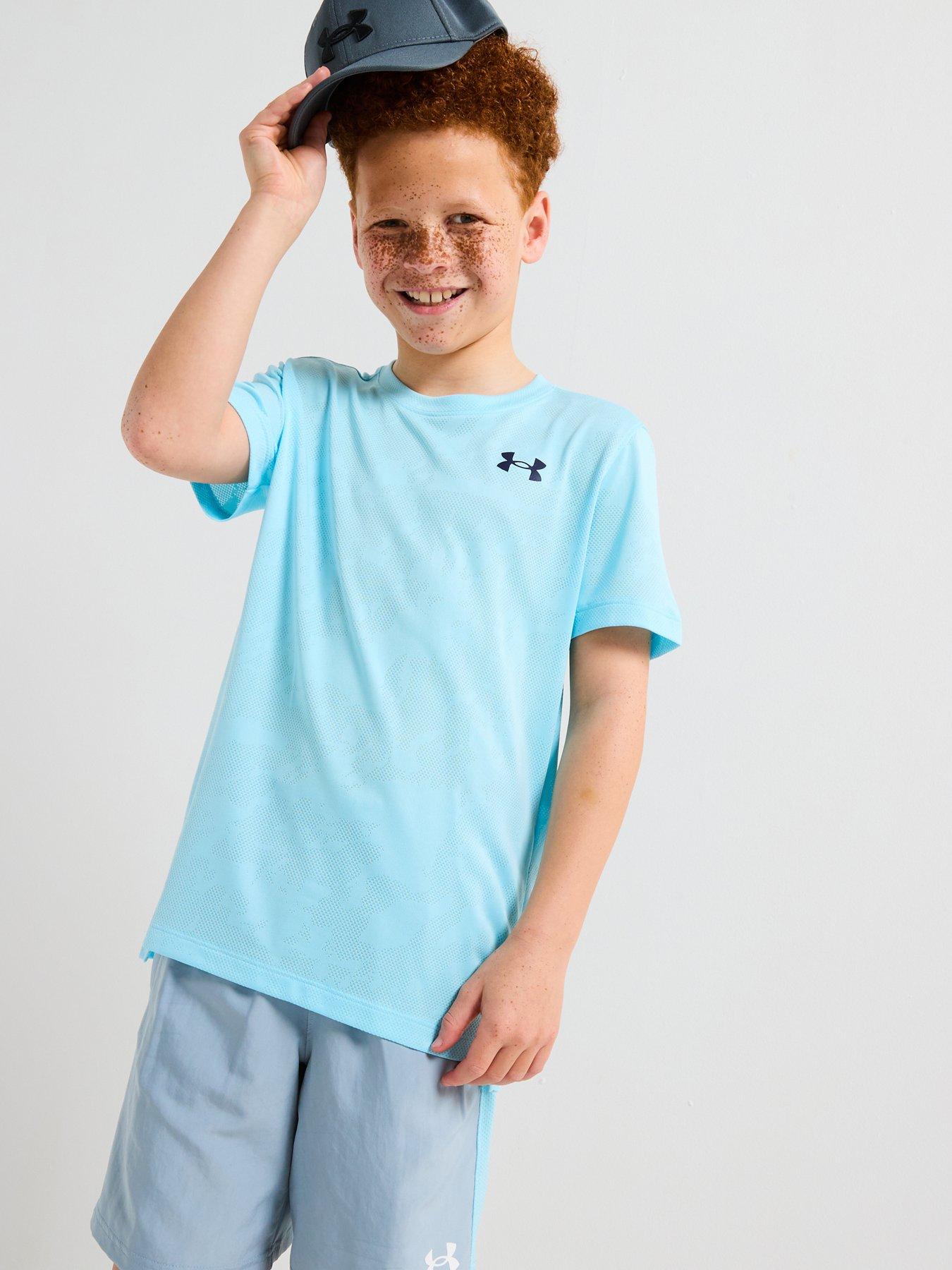 undefined Junior Boys Training Tech Vent Jacquard T-Shirt - Blue