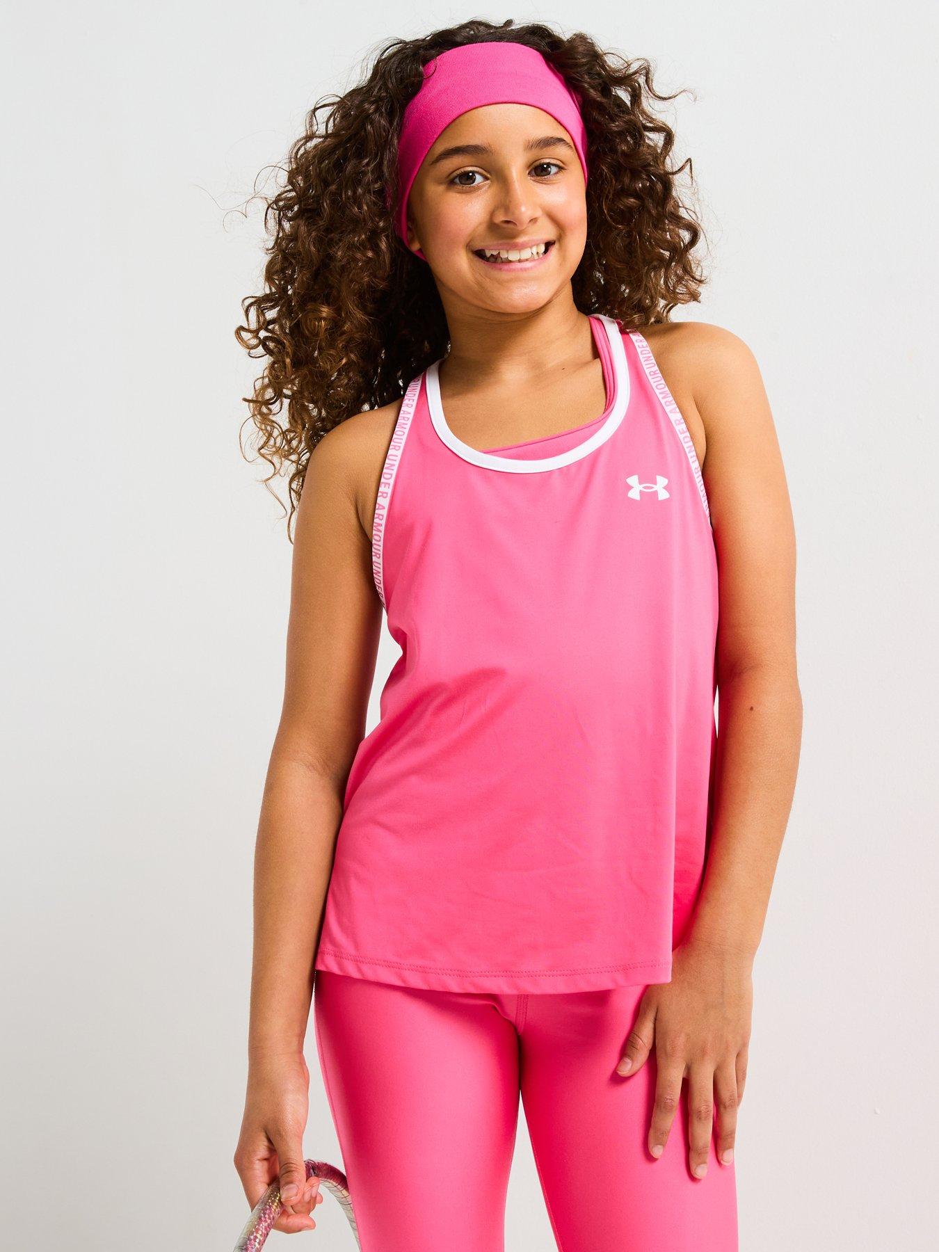 undefined Junior Girls Training Tech Knockout Tank - Pink