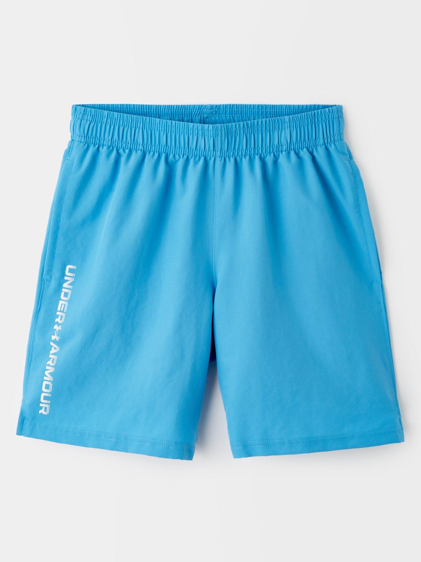 undefined Junior Boys Training Tech Woven Wordmark Shorts - Blue