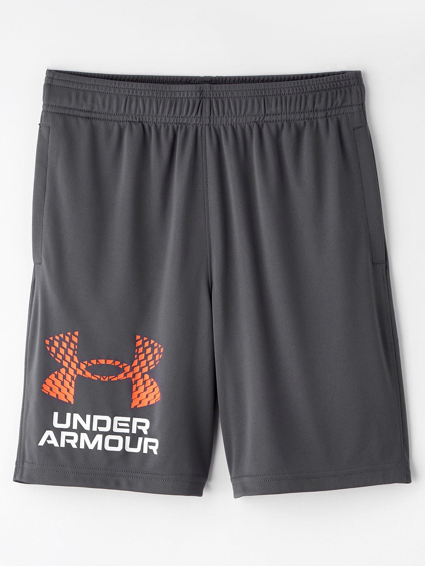 undefined Junior Boys Training Tech Logo Shorts - Grey