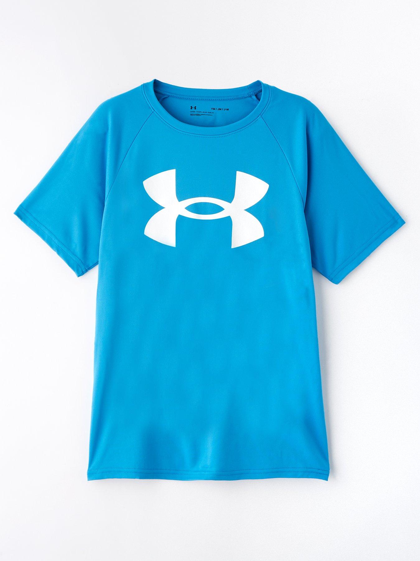 undefined Junior Boys Training Tech Big Logo T-Shirt - Blue