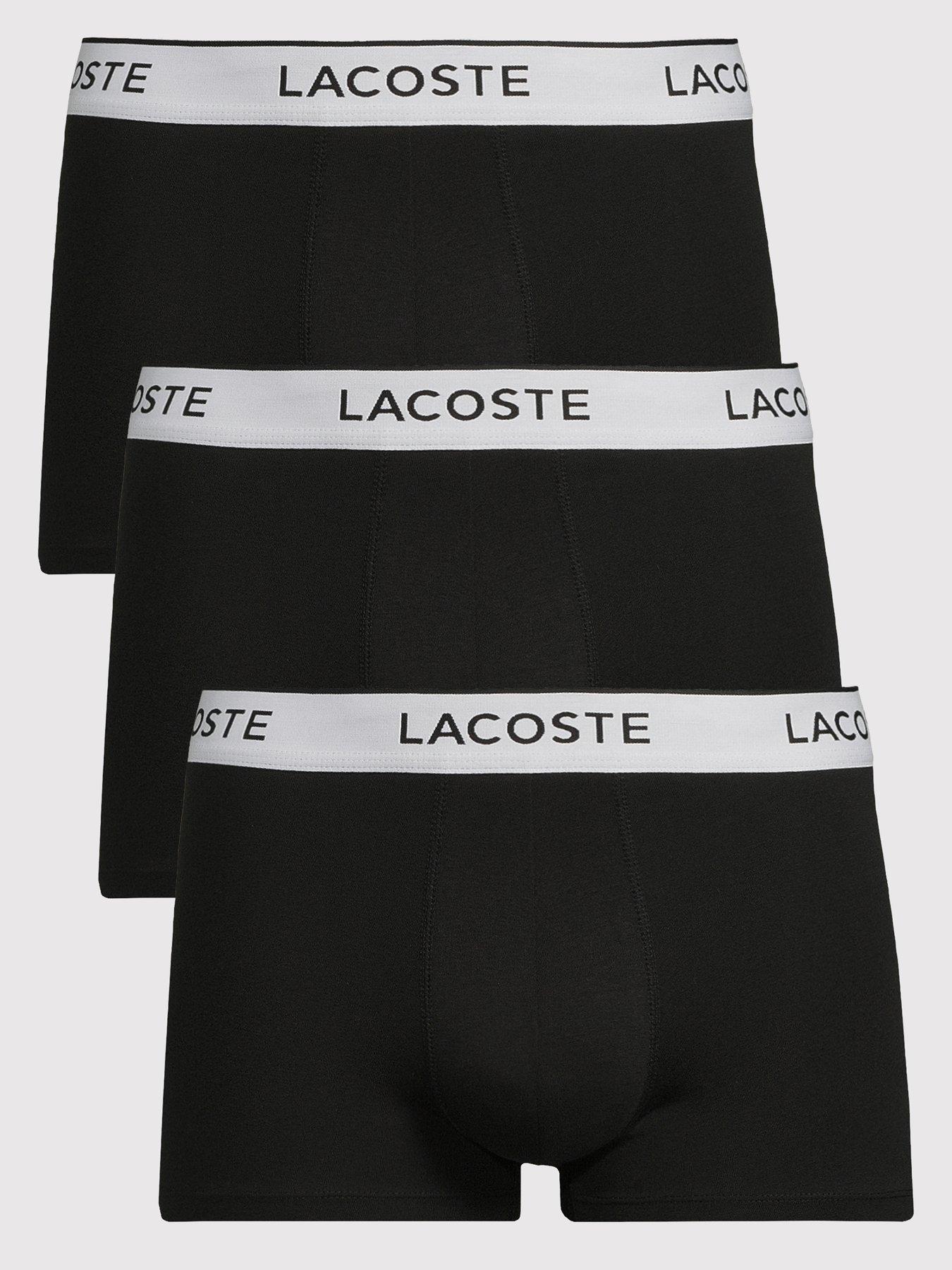 undefined 3-Pack Stretch Cotton Logo Waist Trunks - Black