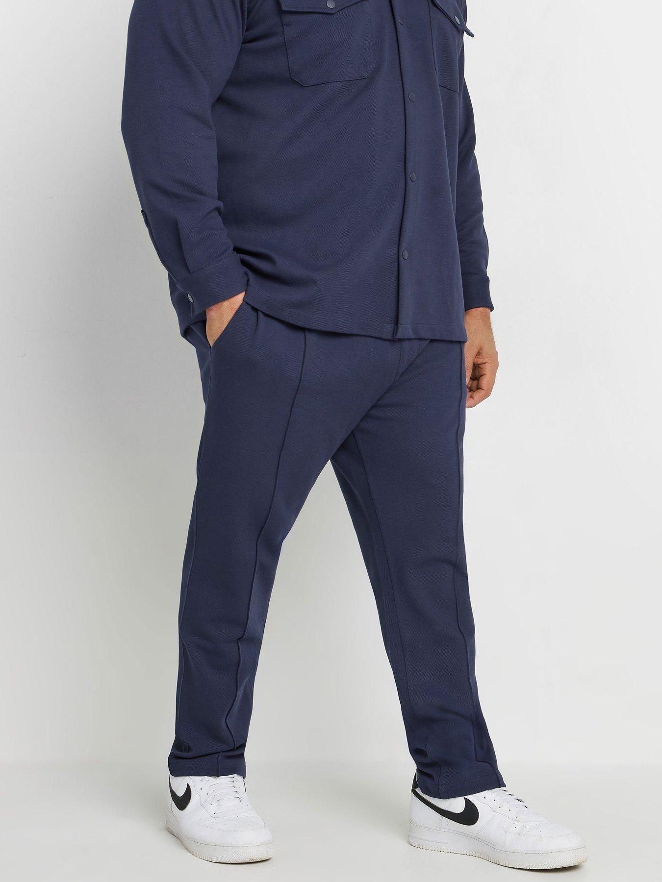 undefined Textured Jersey Joggers - Blue