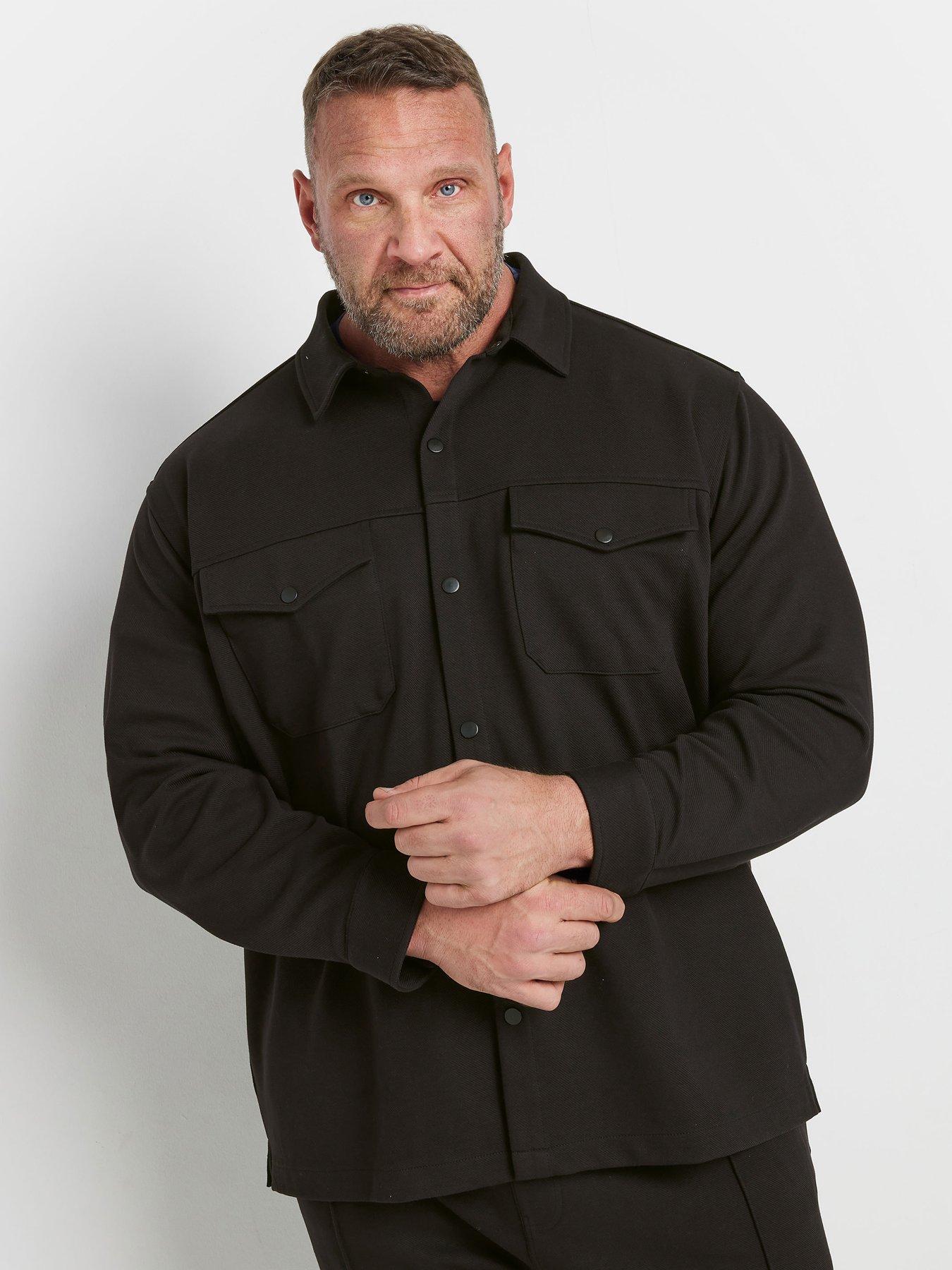 badrhino-textured-jersey-shacket-black