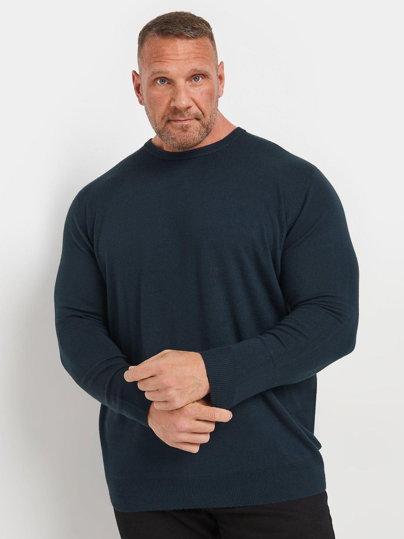 Image 1 of 3 of BadRhino Crew Neck Knitted Jumper - Blue