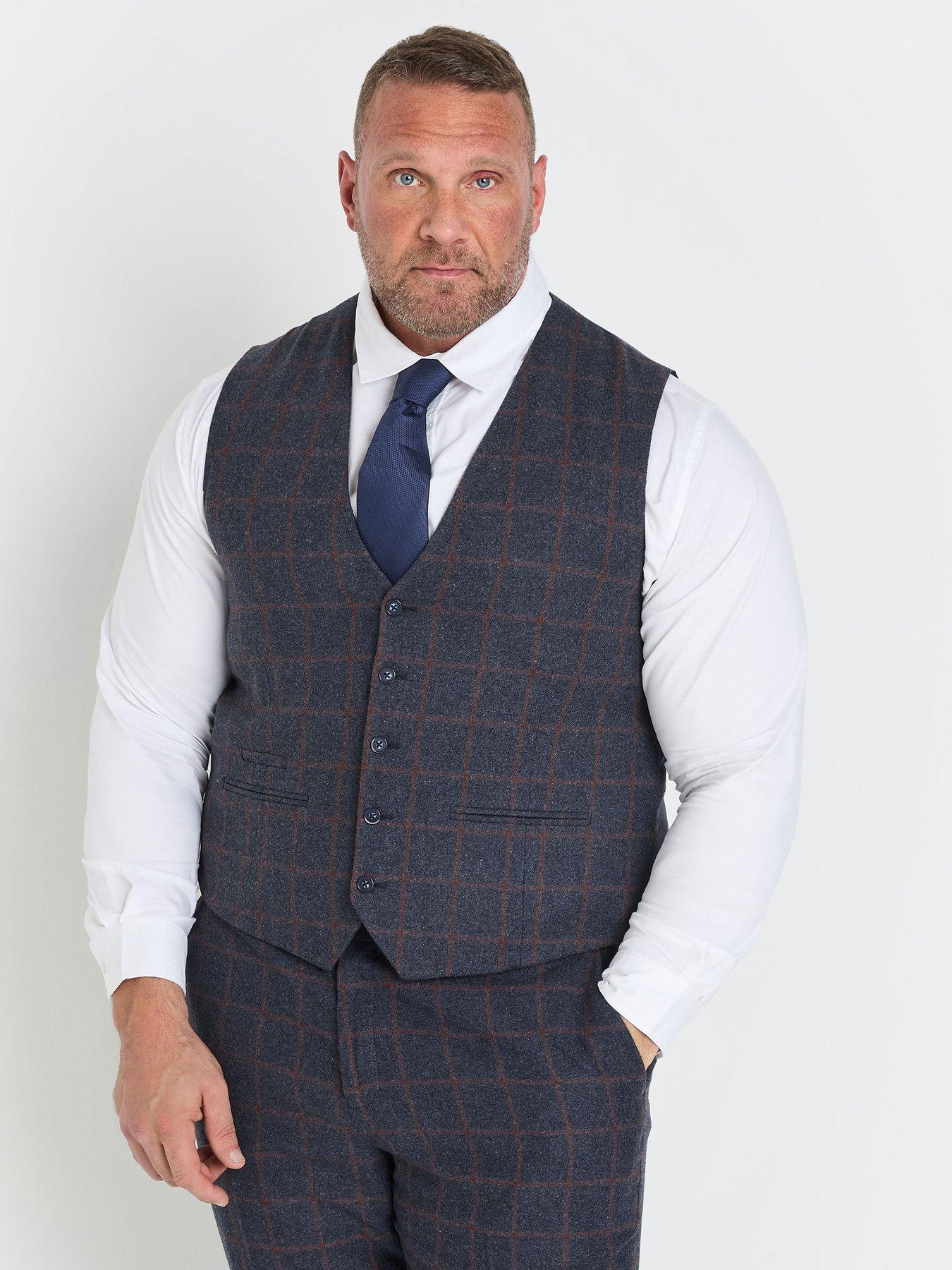 undefined Checked Waistcoat - Blue