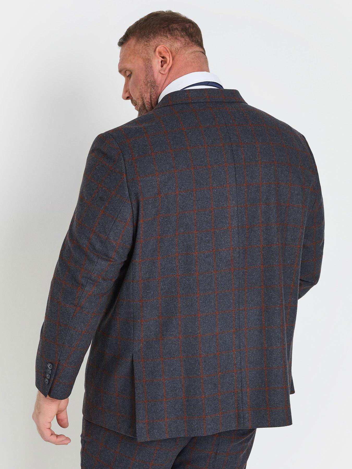 Image 2 of 3 of BadRhino Checked Suit Jacket Short - Blue