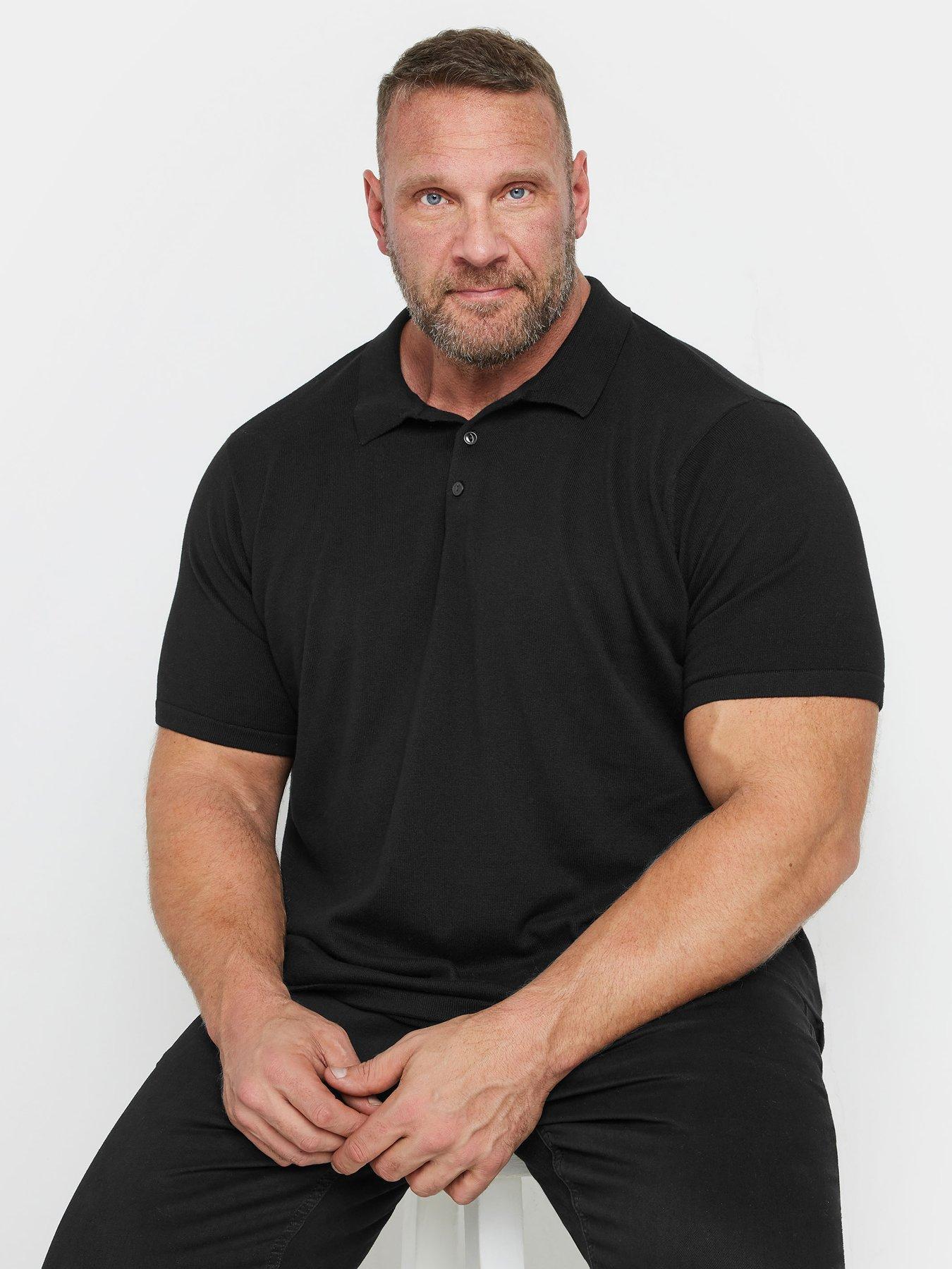 undefined Short Sleeve Knitted Polo Shirt - Black
