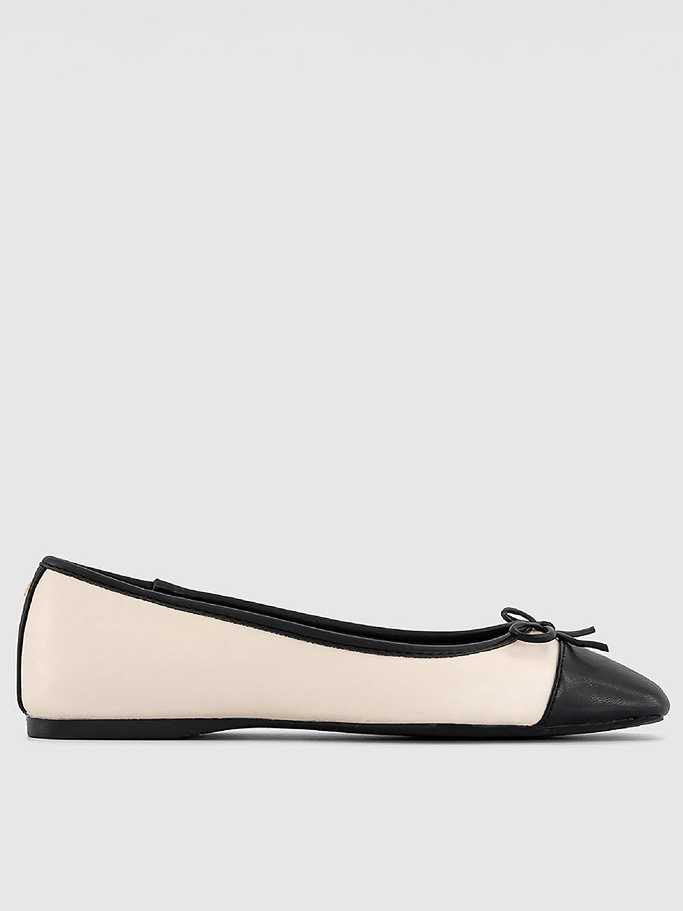 undefined Frolic - Square Toe Toecap Ballet Shoes - White/Black