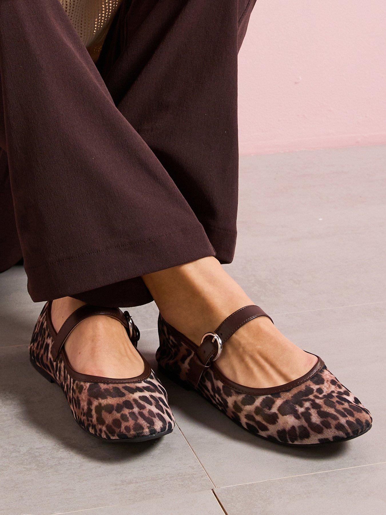 Image 1 of 5 of OFFICE Fancy Mesh Ballet Flats - Leopard
