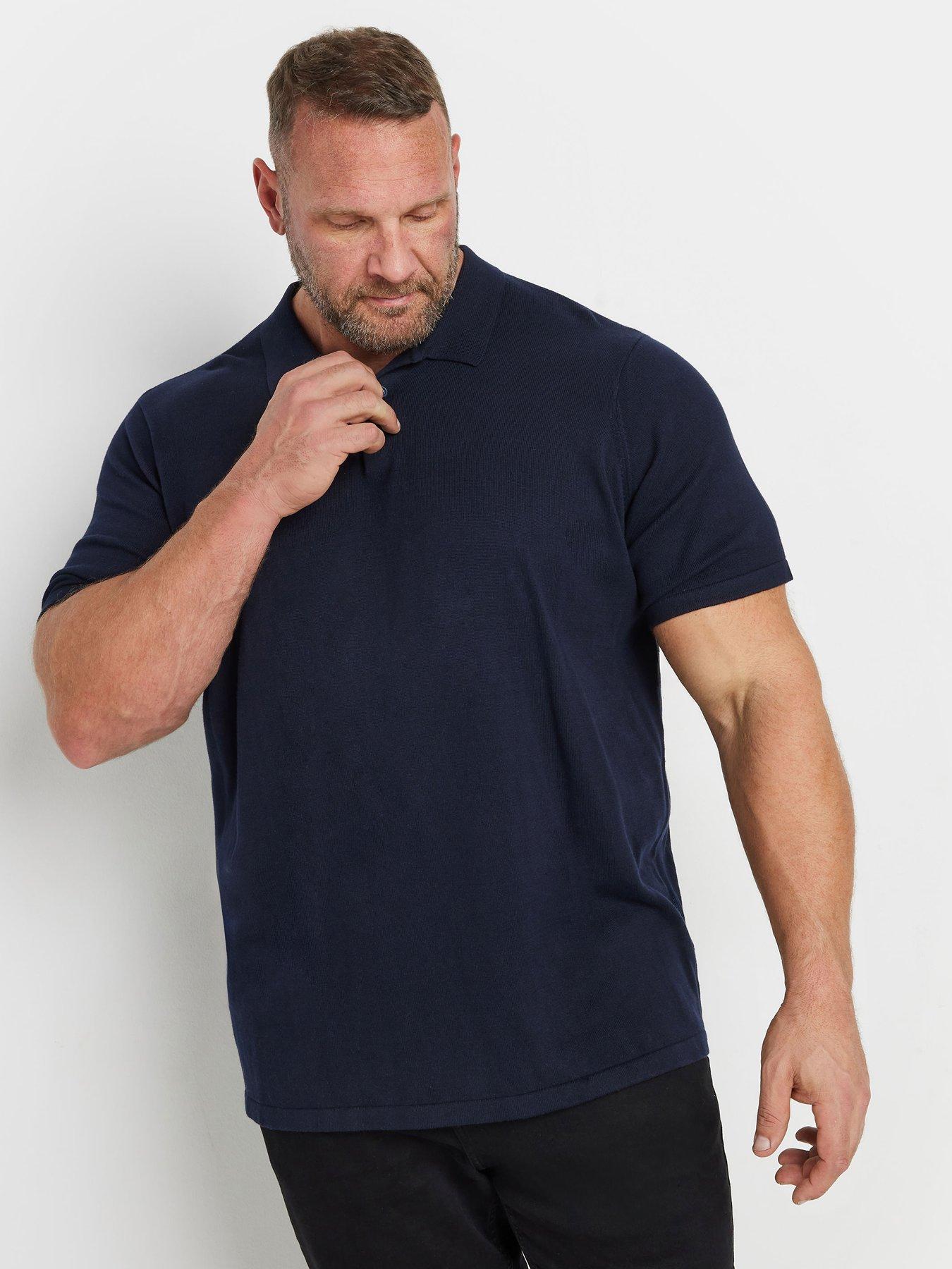 BadRhino Short Sleeve Knitted Polo Shirt - Blue