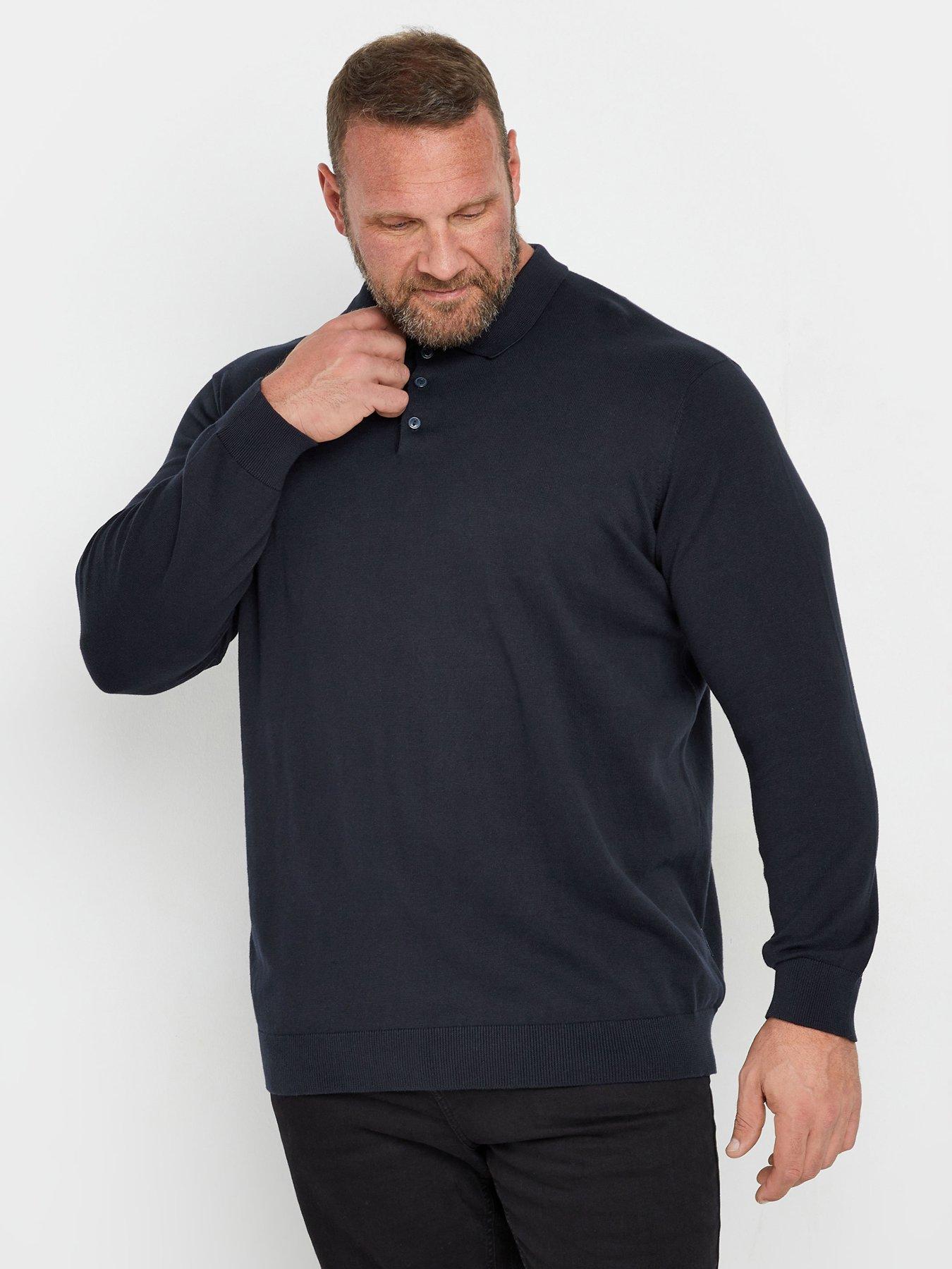 undefined Long Sleeve Knitted Polo Shirt - Blue