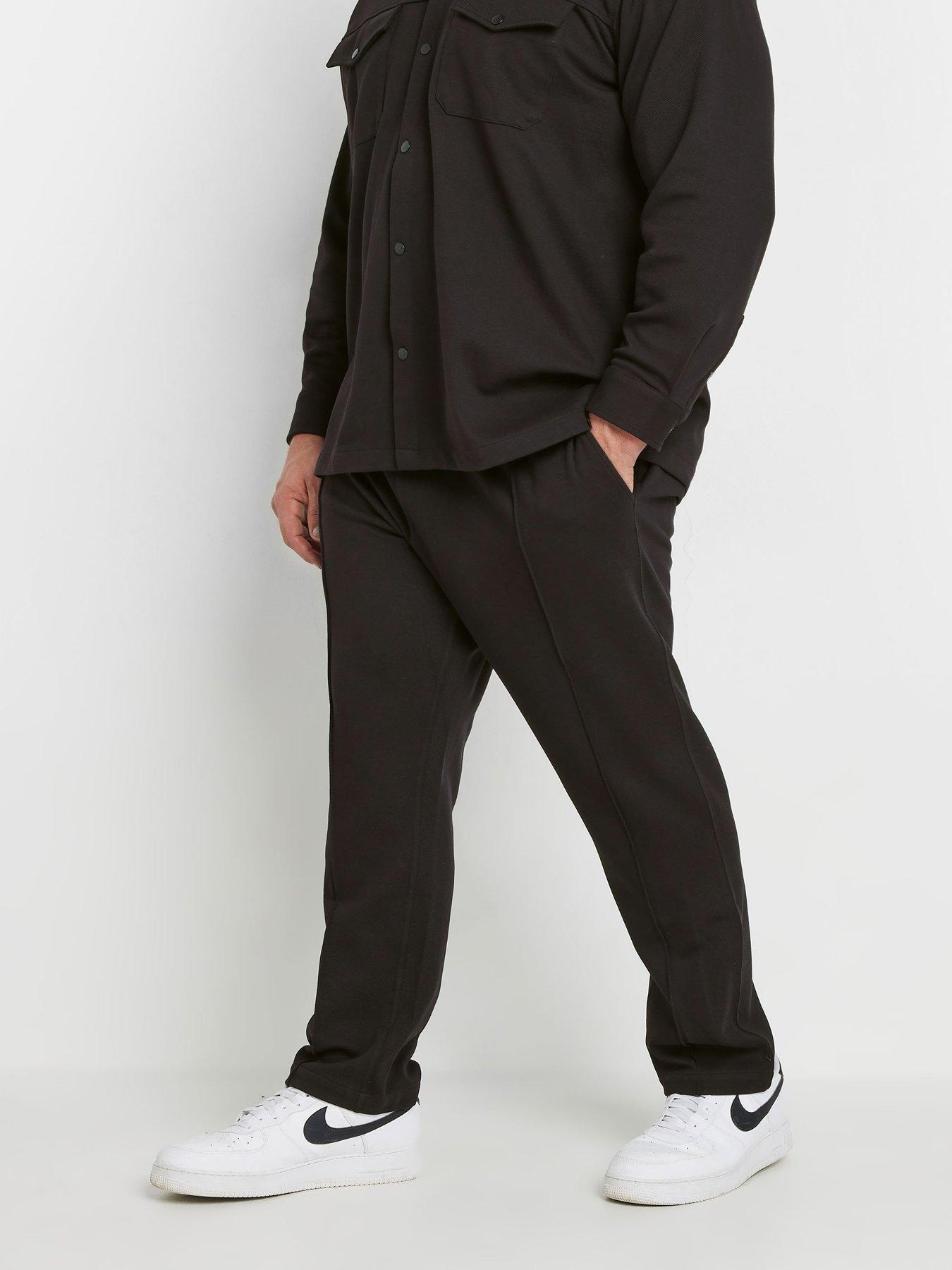undefined Textured Jersey Joggers - Black