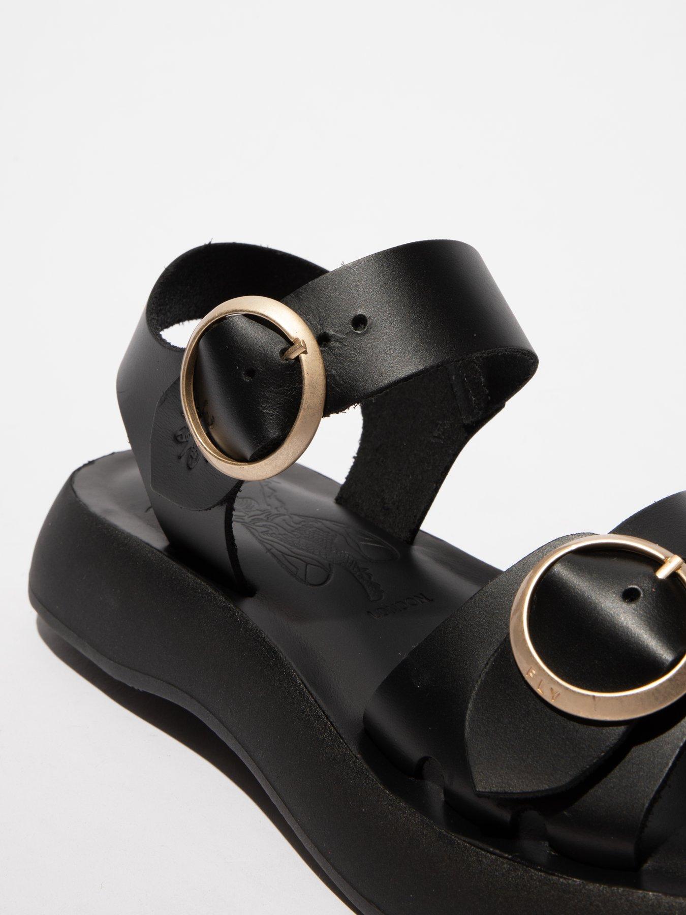 Image 4 of 4 of Fly London Bunk Buckle Strap Sandal - Black