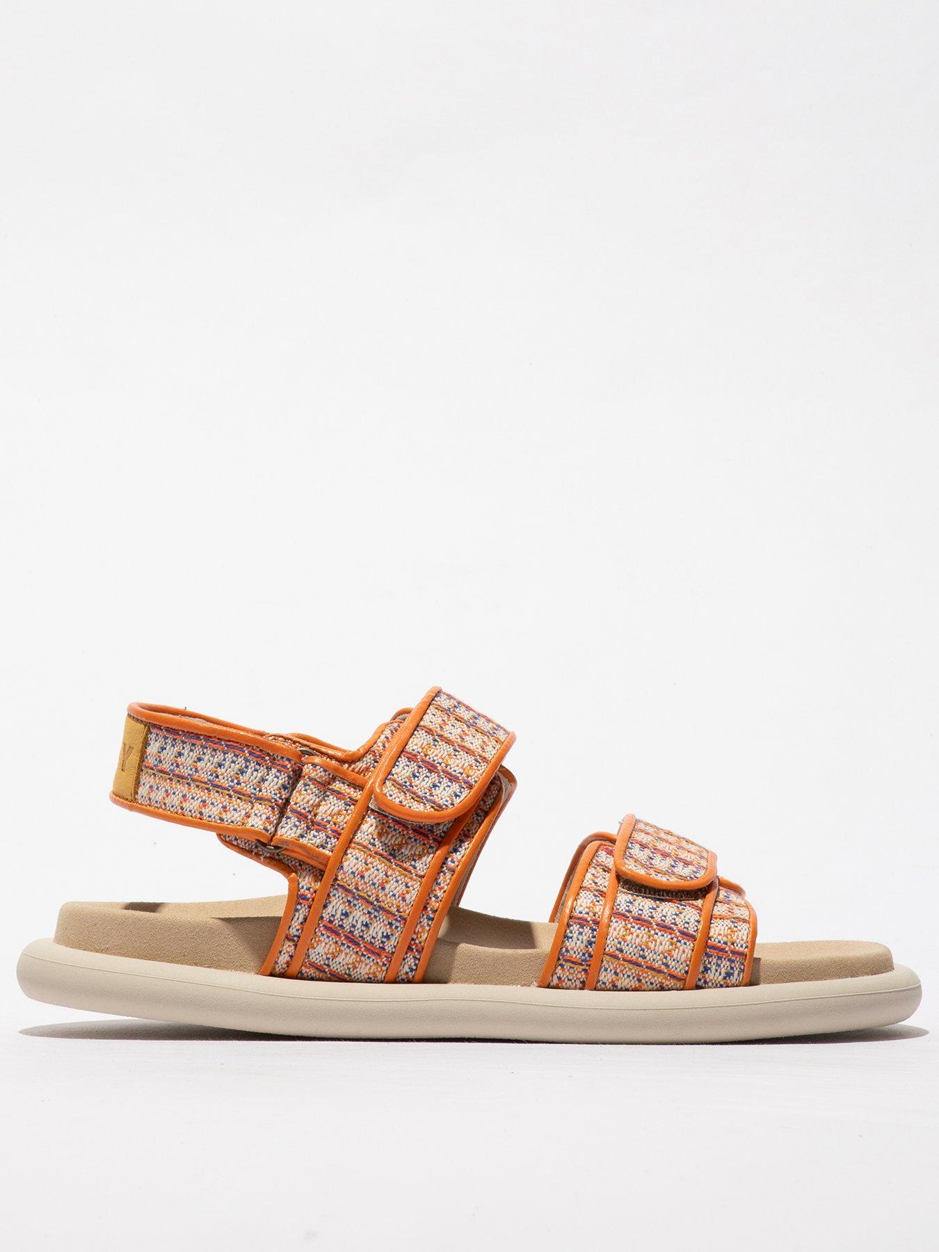 undefined Paav Velcro Strap Sandal - Orange