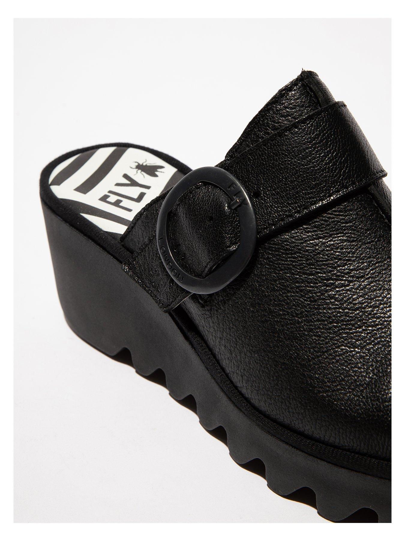 Fly London Blok Closed Toe Clog Black Very