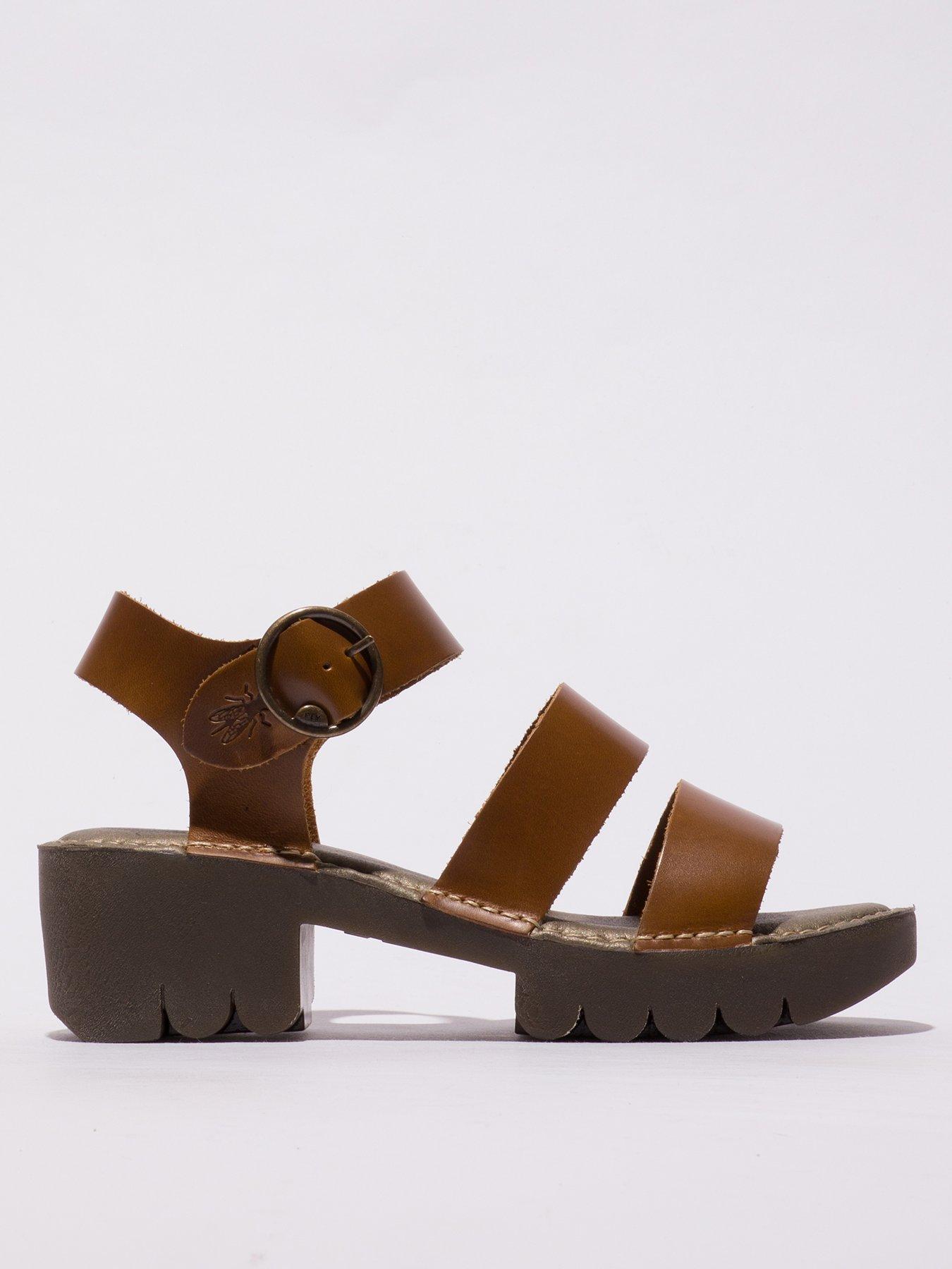 Image 1 of 4 of Fly London Egly Buckle Sandal - Brown