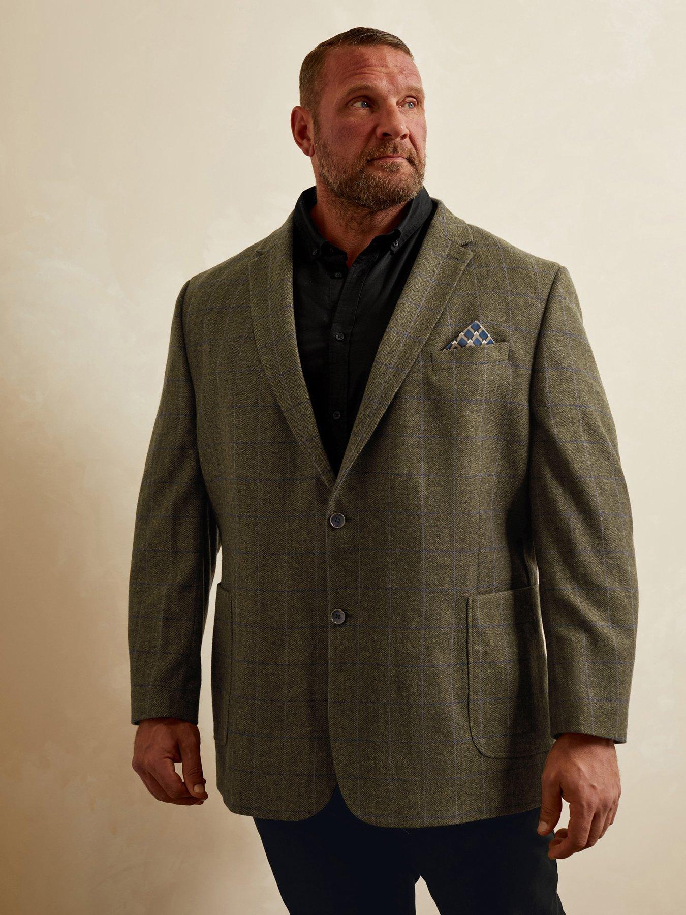 Image 1 of 3 of BadRhino Checked Suit Jacket Short - Brown