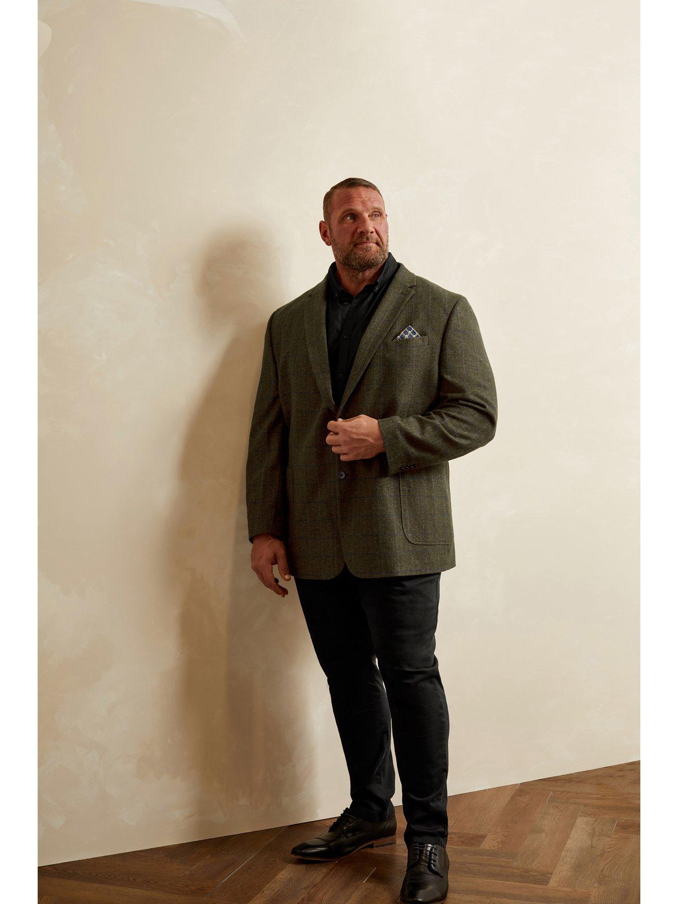 Image 2 of 3 of BadRhino Checked Suit Jacket Short - Brown