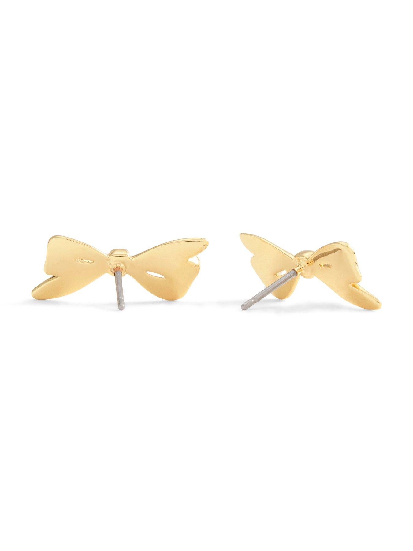 Image 2 of 3 of COACH Signature Bow Stud Earrings - Gold