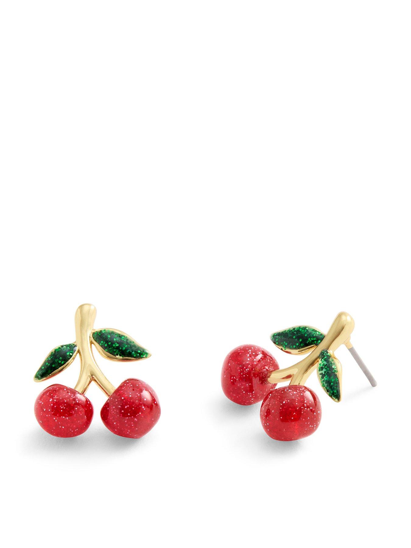 COACH Cherry Cluster Stud Earrings - Red