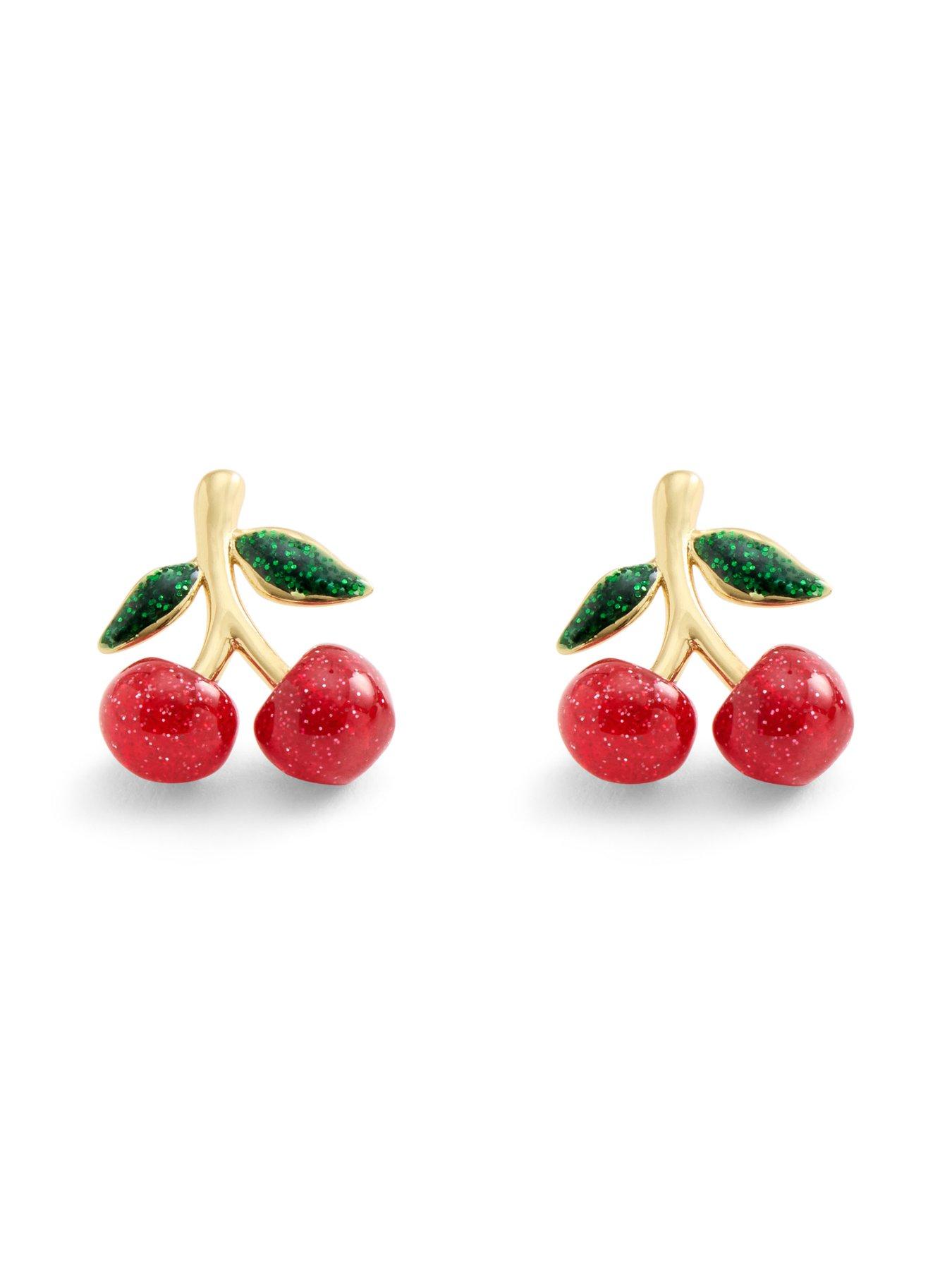 Image 2 of 3 of COACH Cherry Cluster Stud Earrings - Red