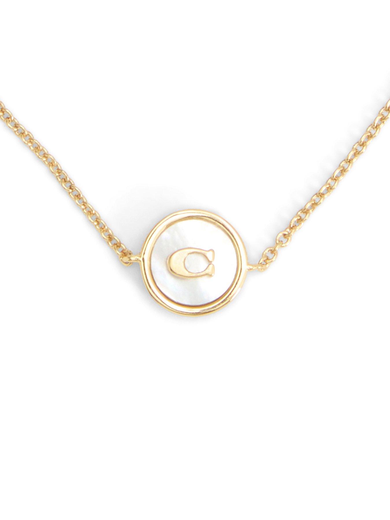 Image 3 of 3 of COACH Signature Mother Of Pearl Coin Slider Bracelet - Gold