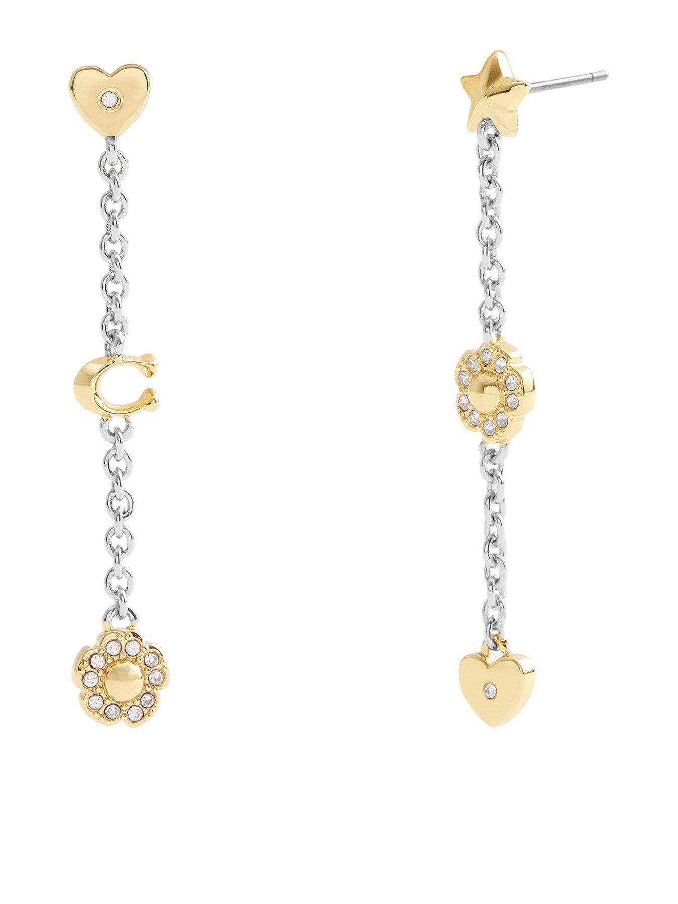 undefined Signature Tea Rose & Heart Linear Earrings