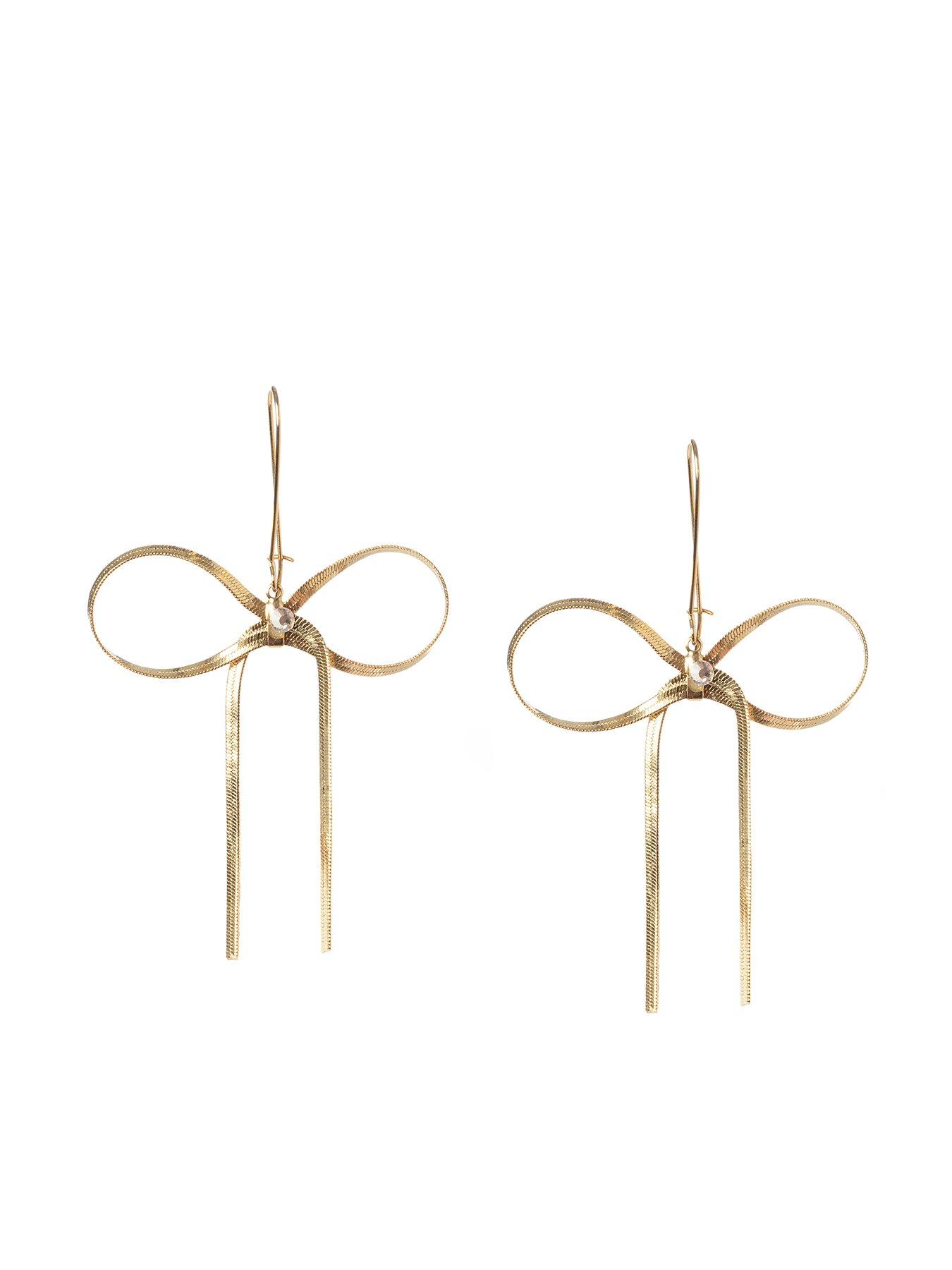undefined Statement Bow Dangle Earrings