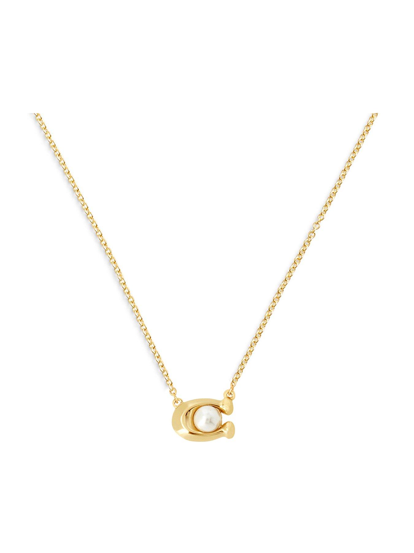 COACH Pearl Signature Pendant Necklace
