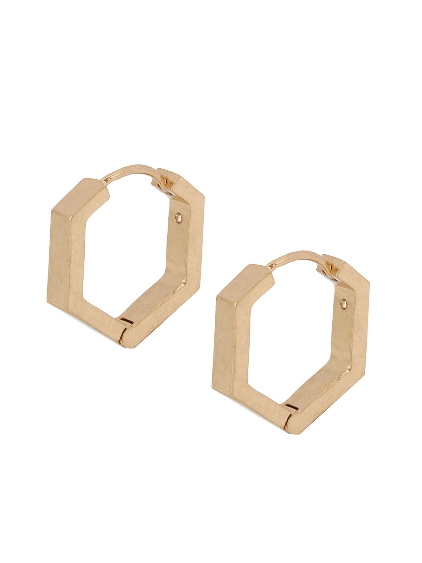 undefined Hexagon Hoop Earrings - Gold