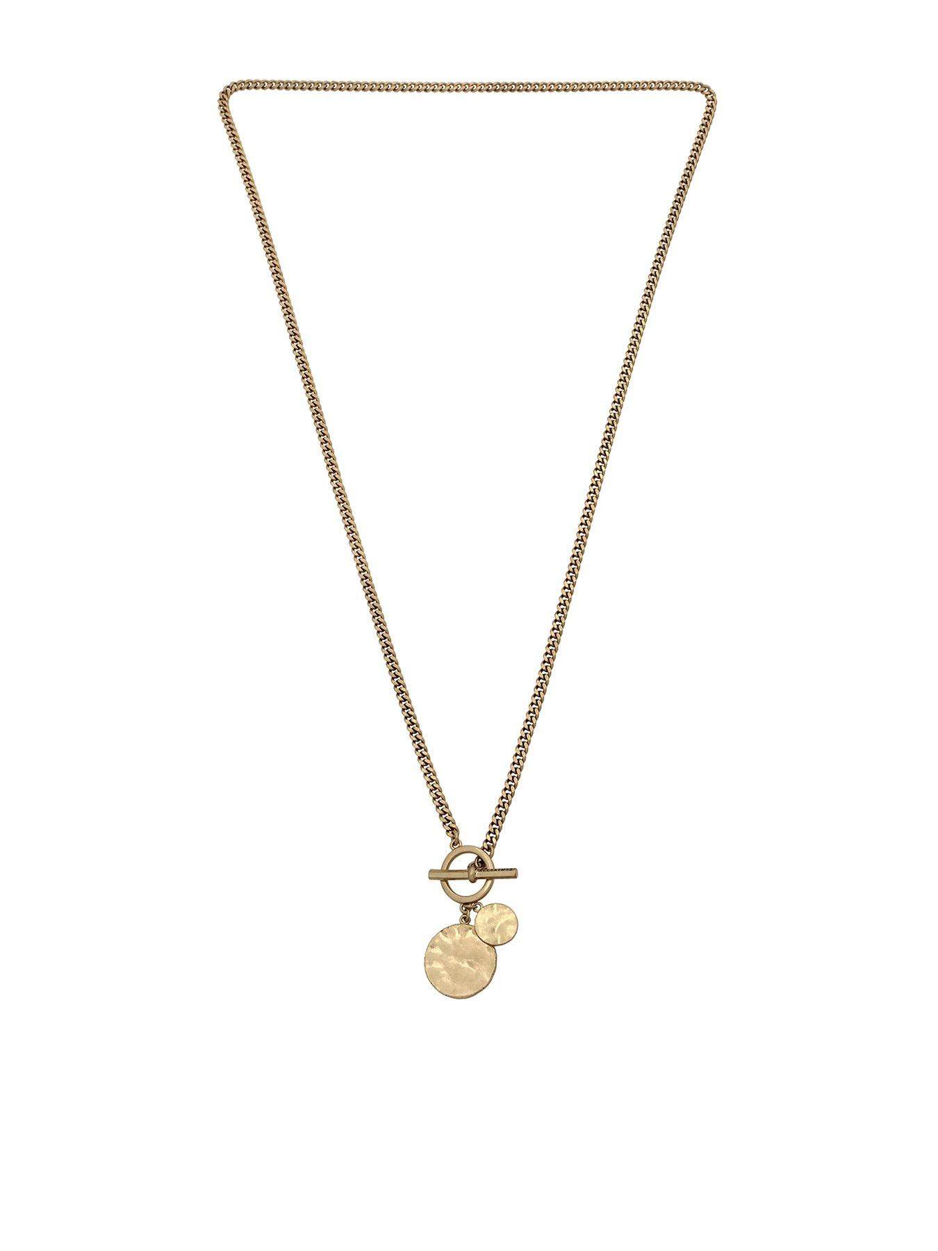 Product photograph of Allsaints Disc Pendant Necklace from very.co.uk