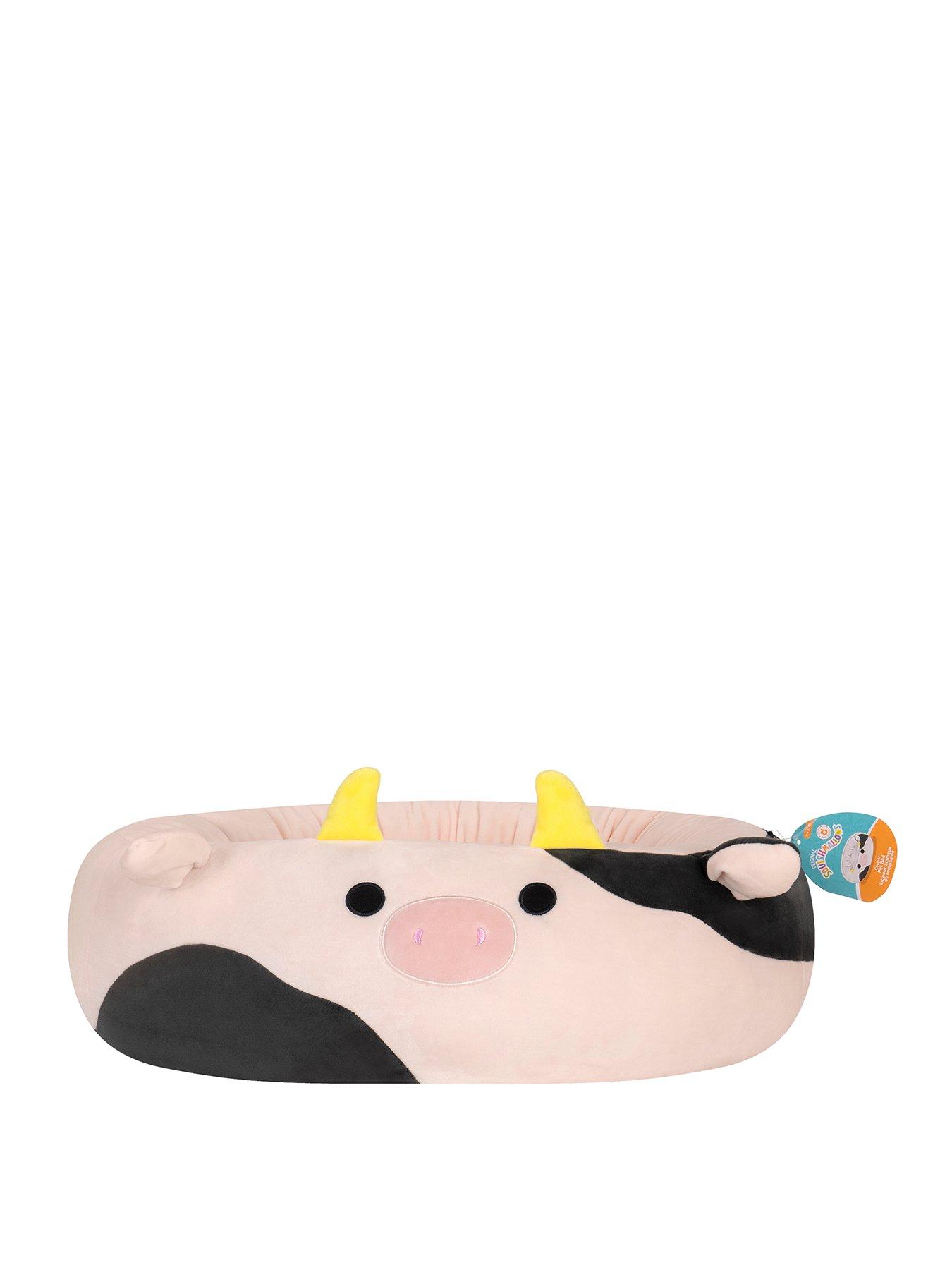 Product photograph of Squishmallows 24-inch Ultrasoft Connor The Cow Pet Bed - Medium from very.co.uk