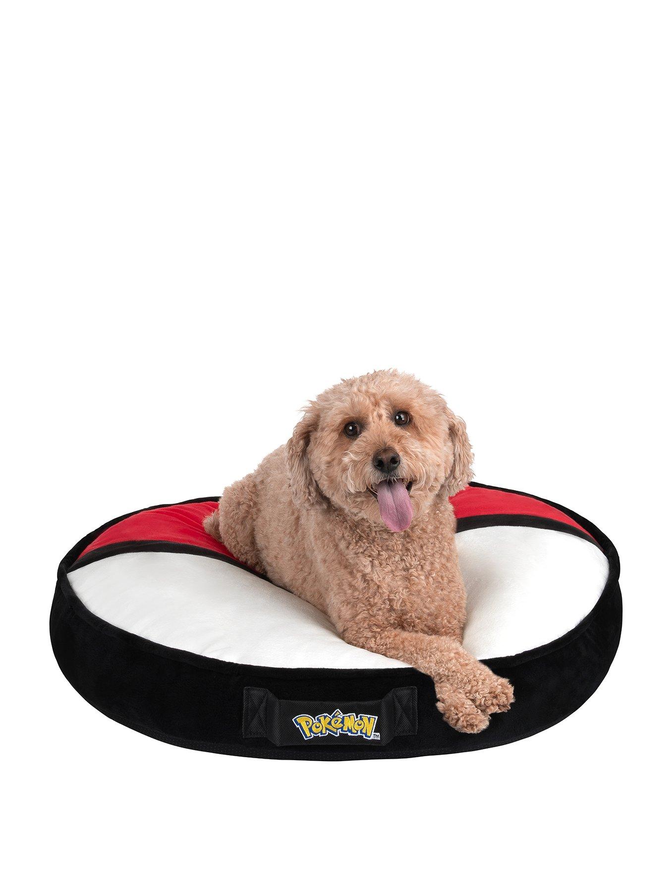 Pokemon Poké Ball Pillow Pet Bed - 30-Inch Pet Bed with Machine Washable Removable Cover and Grip Dots