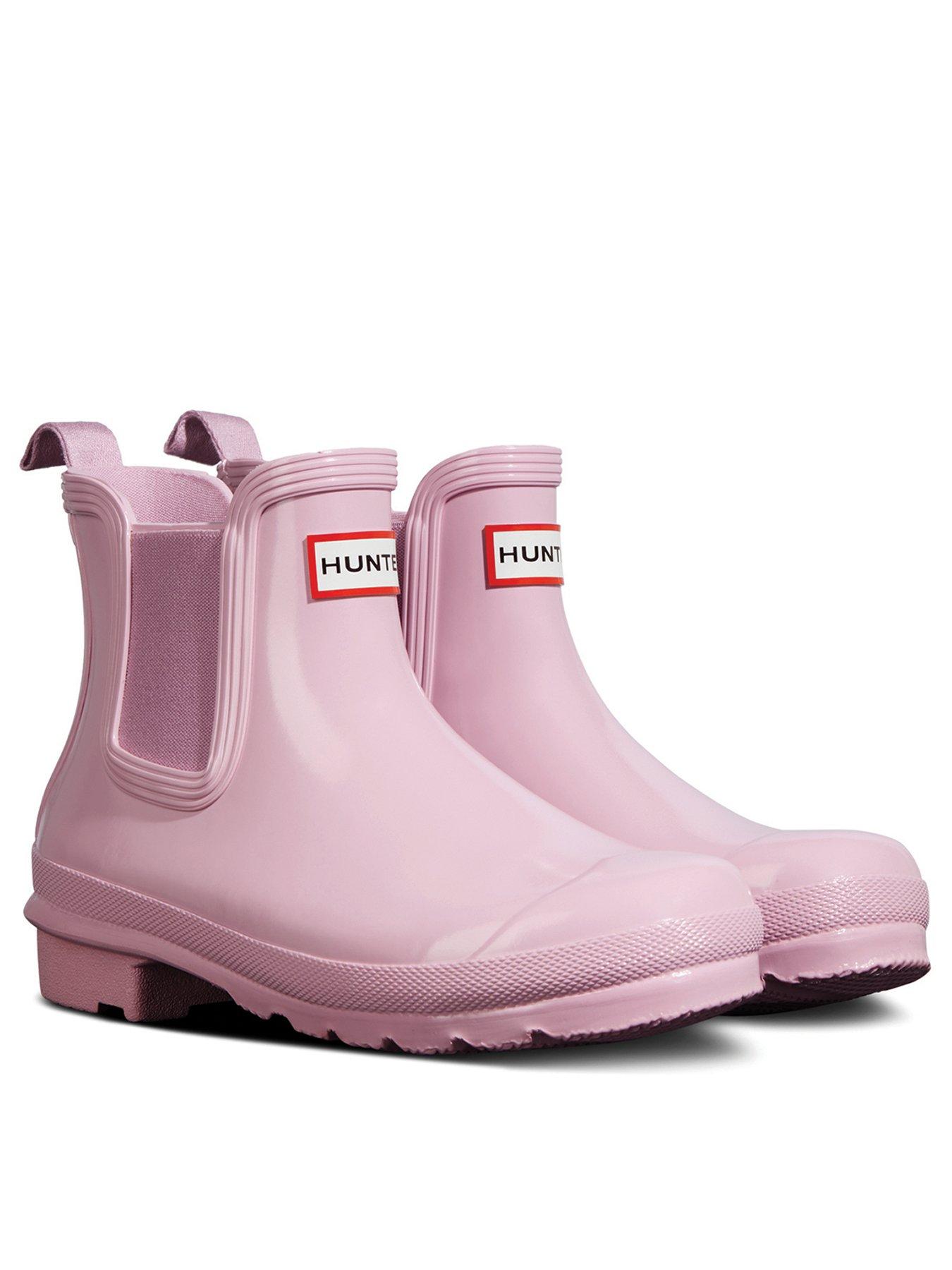 Hunter Womens Original Gloss Chelsea Boots - Pink Nectar
