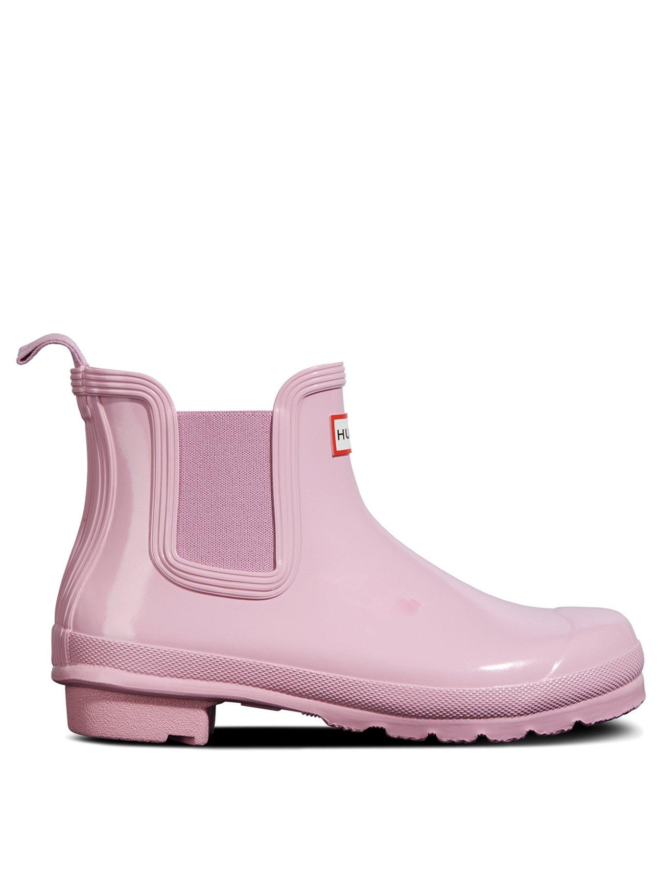 Image 2 of 5 of Hunter Womens Original Gloss Chelsea Boots - Pink Nectar
