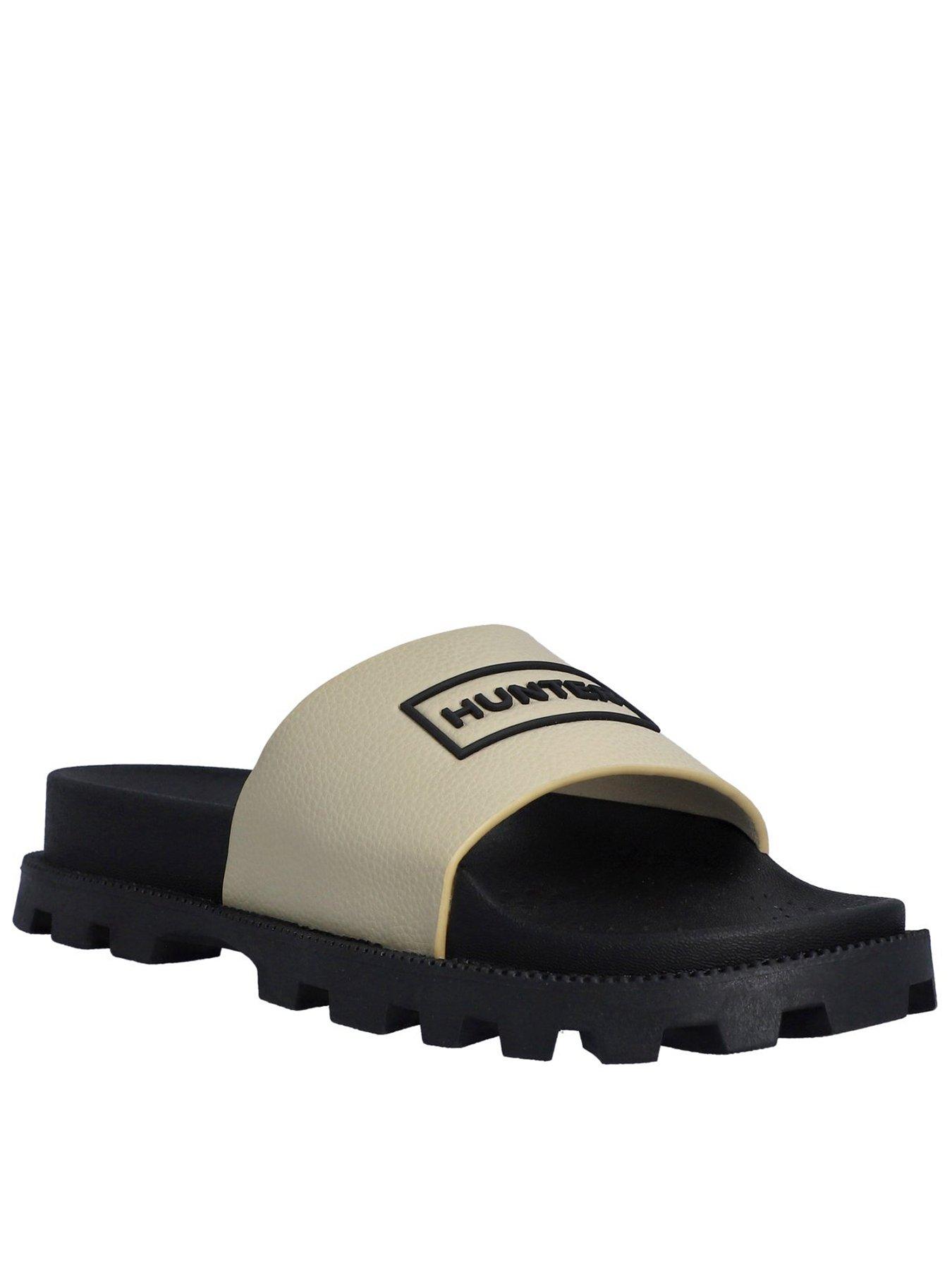 undefined Vegan Synthetic Leather Slider - Gravel