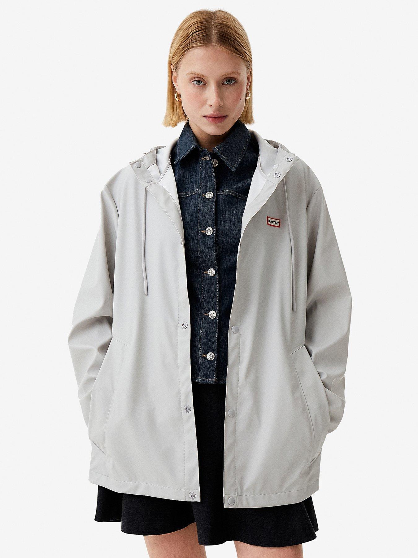 Image 1 of 3 of Hunter Izzy Pu Hooded Jacket - Grey