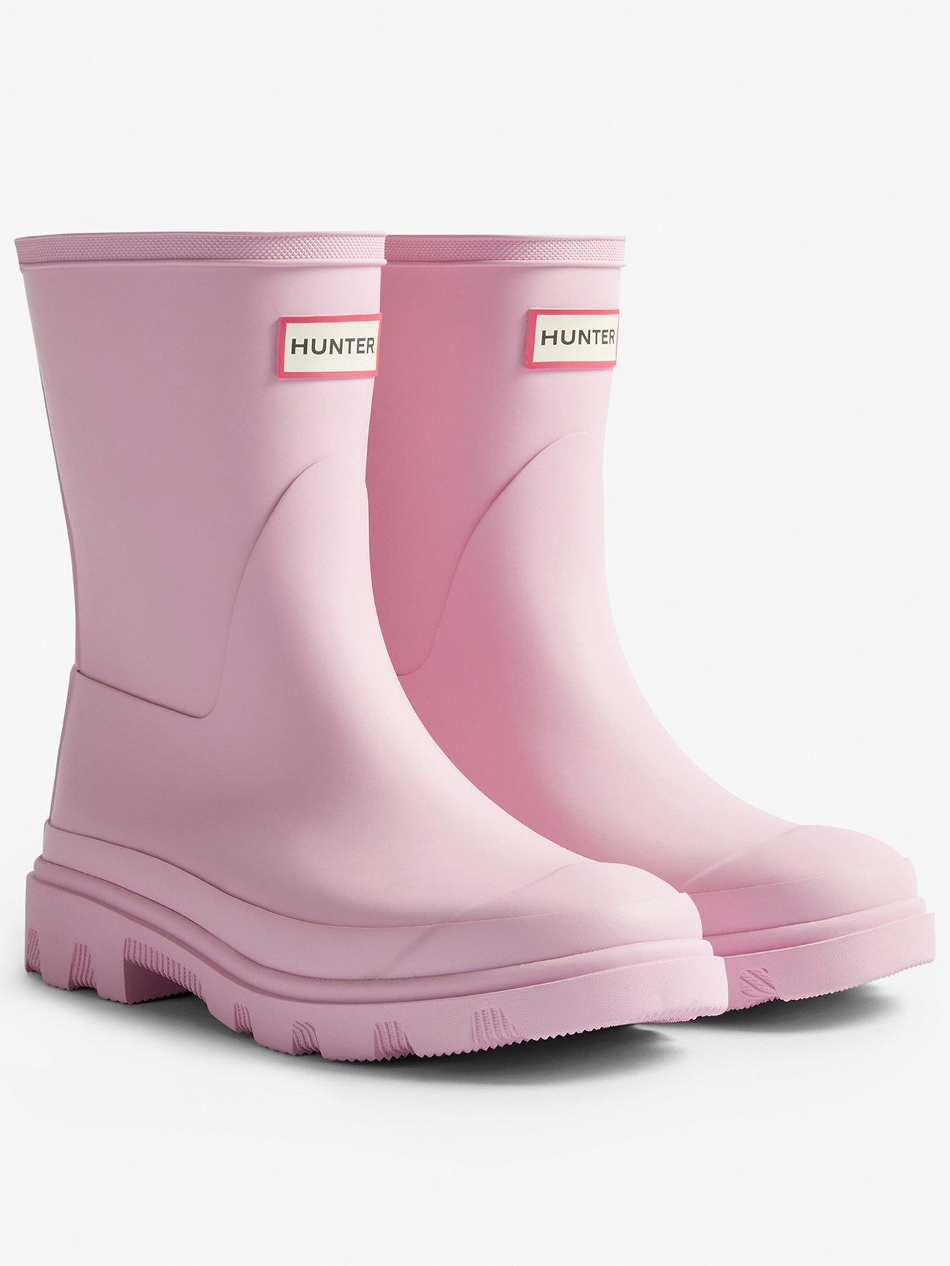 Hunter Womens Downpour Short Boots - Pink Nectar