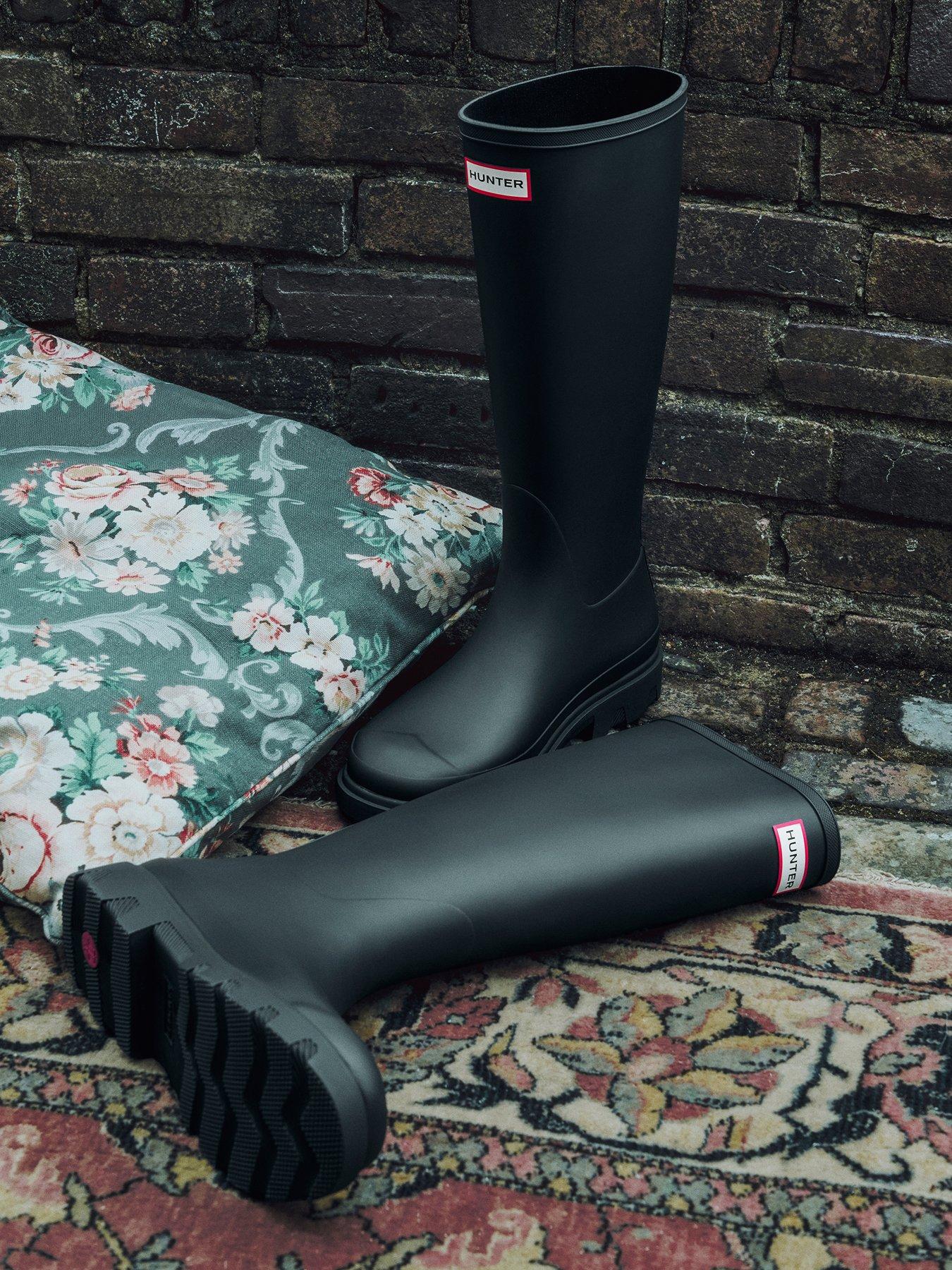 Hunter Women's Black Downpour Tall Wellingtons Colour: : Size 8 - Image 5