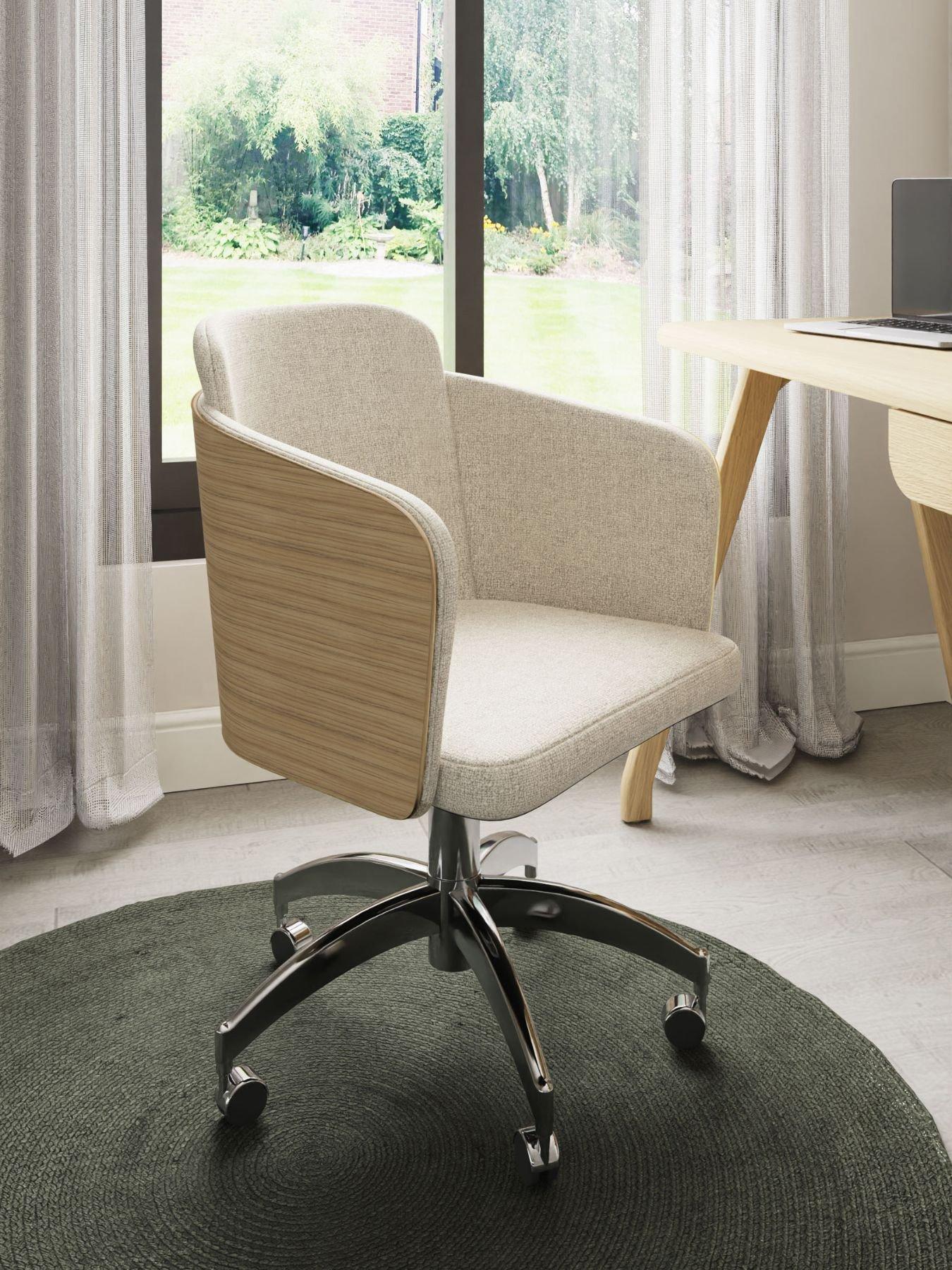 undefined San Francisco Fabric Office Chair - Real Wood Veneer