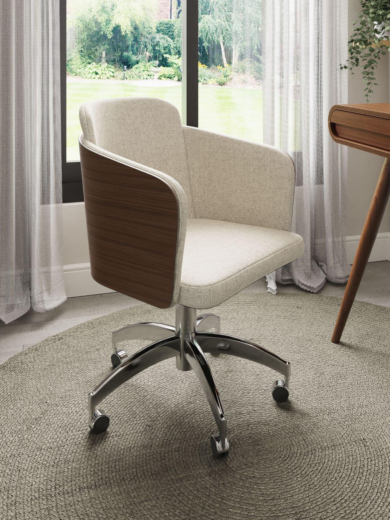 undefined San Francisco Fabric Office Chair - Real Wood Veneer