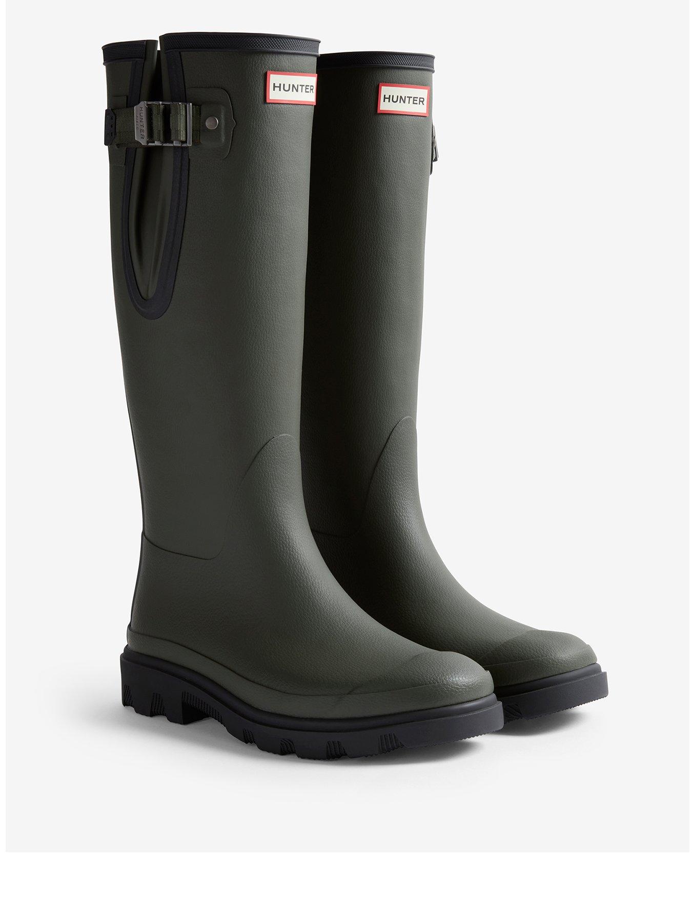 Hunter Womens Downpour Adjustable Boot Dark Olive Very