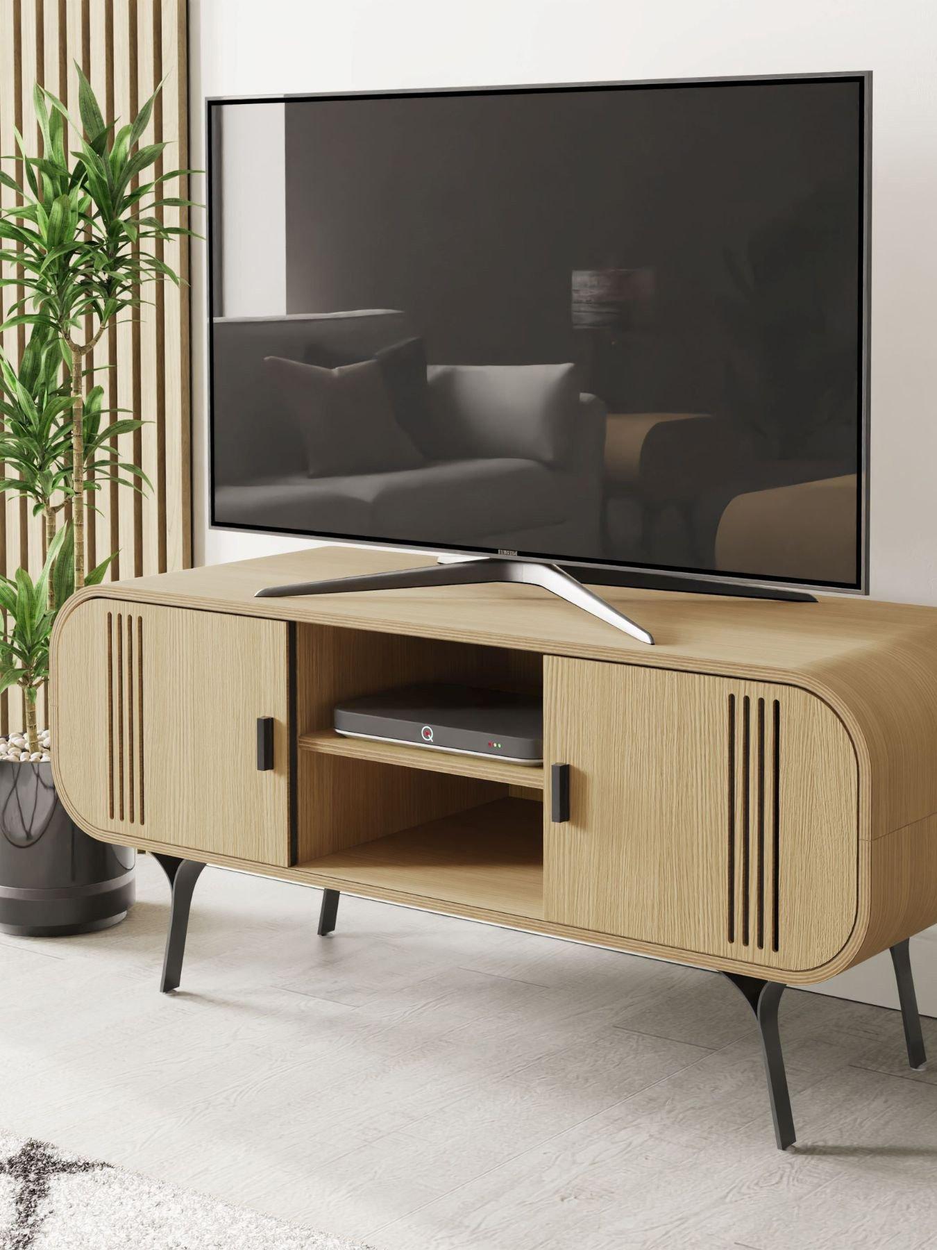 Jual Milano Real Wood Veneer TV Stand  - Real Wood Oak Veneer