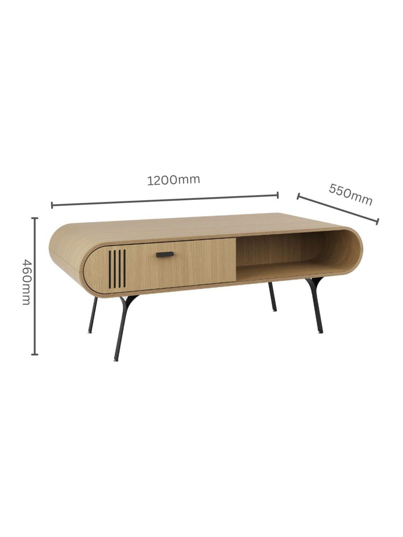 Image 4 of 5 of Jual Milano Real Wood Veneer&nbsp;Coffee Table &nbsp;- Real Wood Oak&nbsp;Veneer