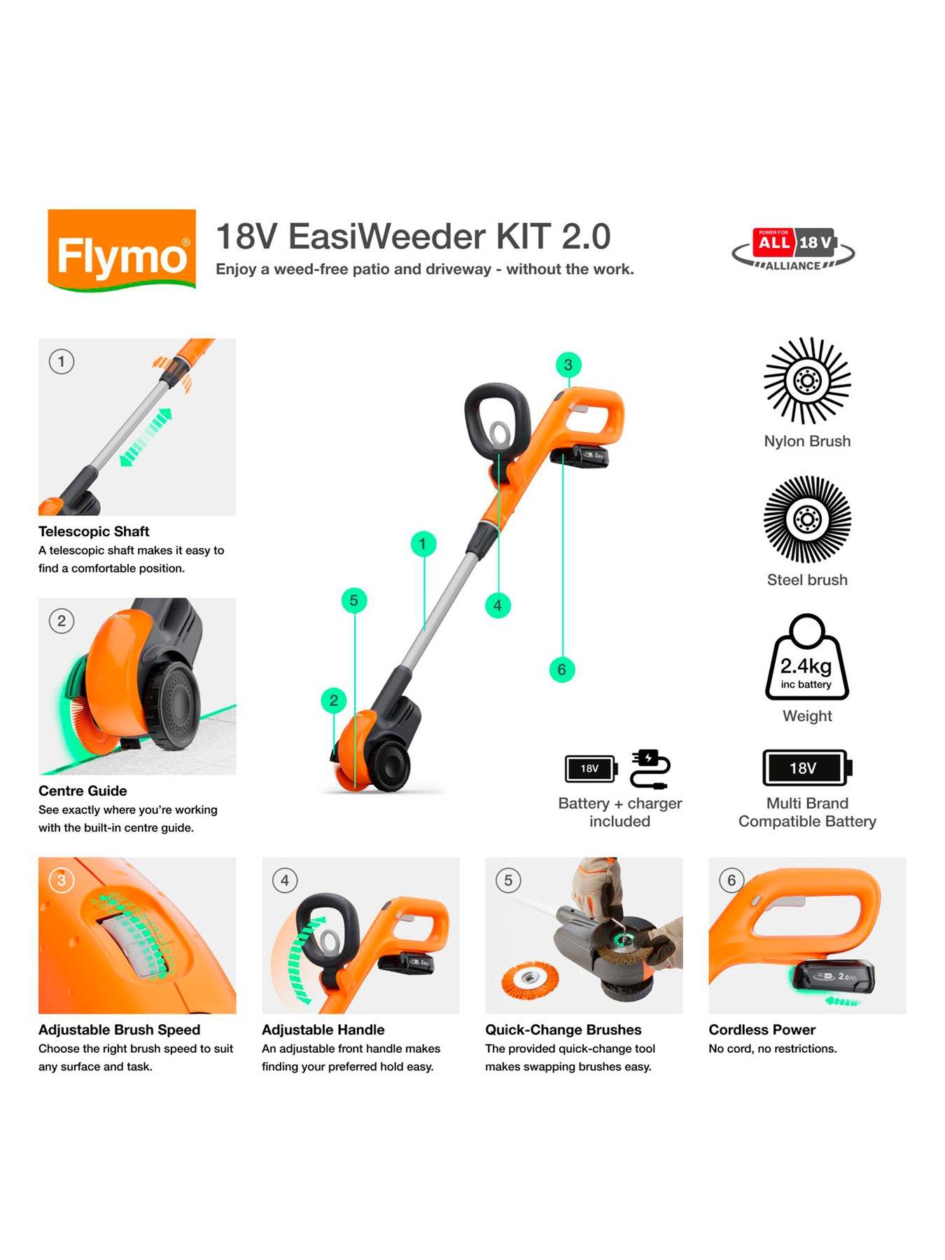 Image 2 of 7 of Flymo 18V EasiWeeder Cordless Weeding Brush